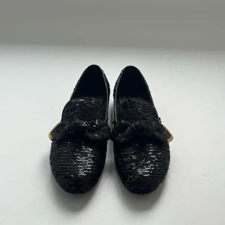 Louis Vuitton Louis Vuitton Black Sequin Flats -2508 Size US 4 / IT 34 - 2 Thumbnail