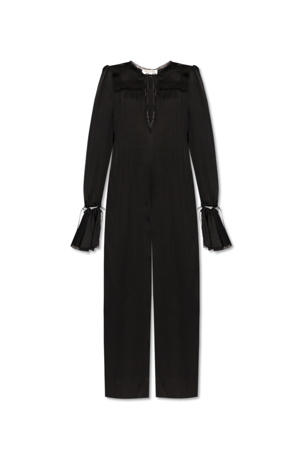 Saint Laurent Paris o1bcso1str1125 Combinaison Charmeuse De Soie in Black Size 27" / US 4 / IT 40 - 1 Thumbnail