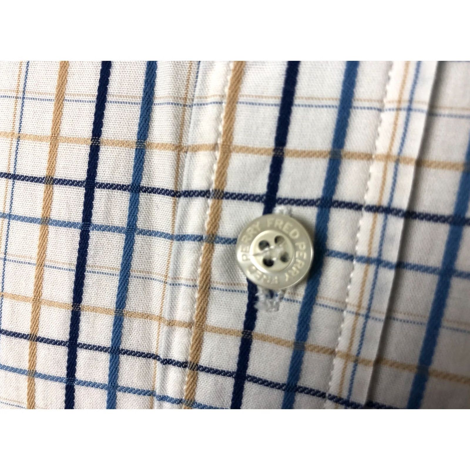 Fred Perry Fred Perry Men's Shirt Ivory Cotton Check Short Sleeve M Size US M / EU 48-50 / 2 - 7 Thumbnail