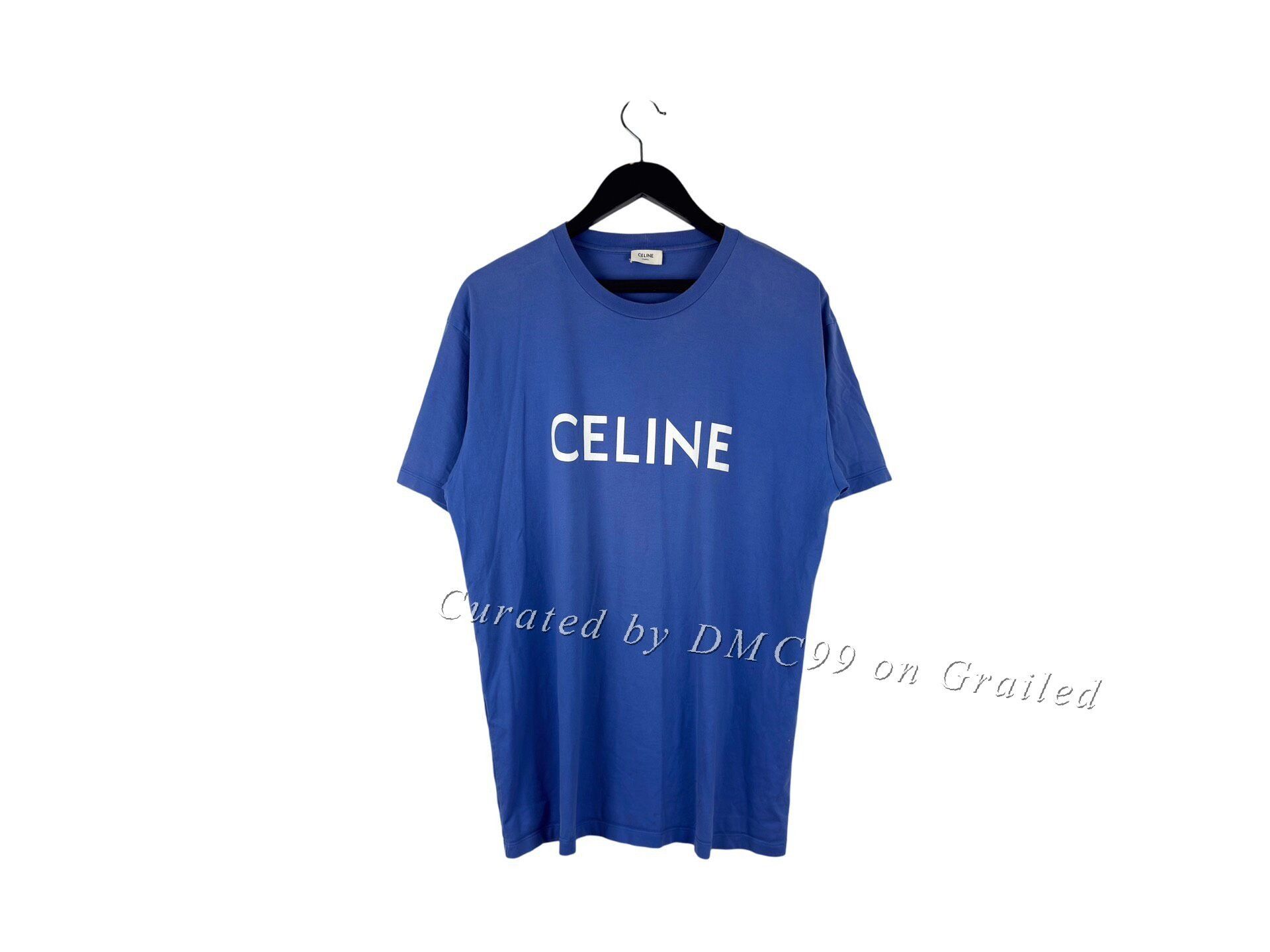 Celine Celine Blue Slogan Short Sleeve Size US XL / EU 56 / 4 - 1 Thumbnail