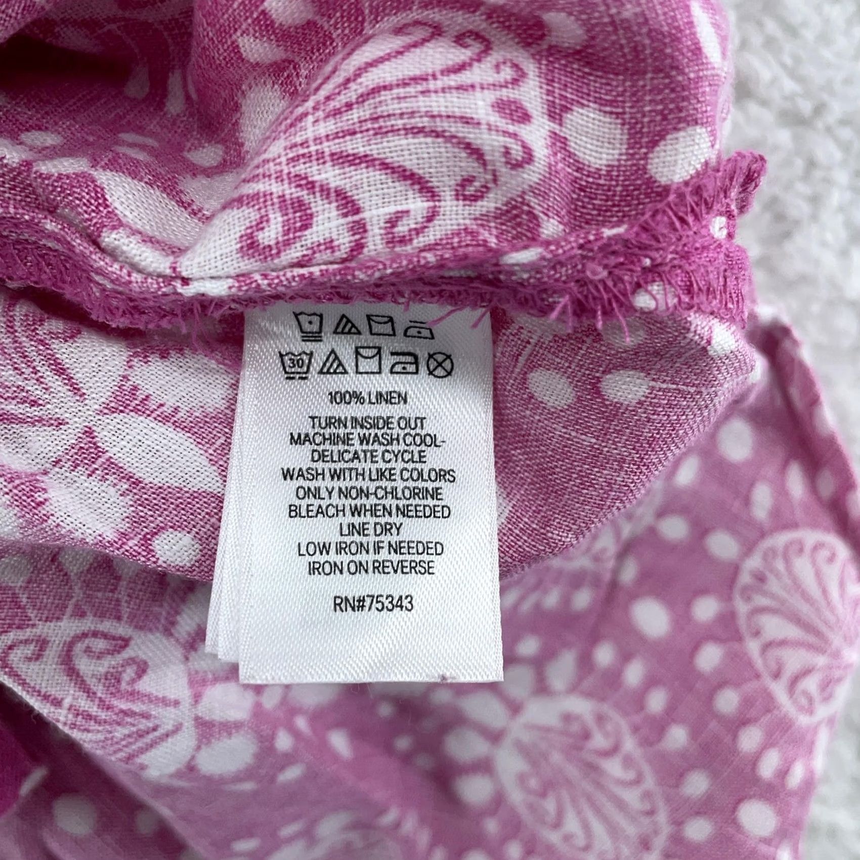 Vintage Sigrid Olsen Tunic Top Womens L Pink Yellow Linen Boho Printed 3/4 Sleeve V Neck Shirt Womens L Pink Linen Boho Tunic 3/4 Sleeve V-Neck Printed Size L / US 10 / IT 46 - 8 Thumbnail