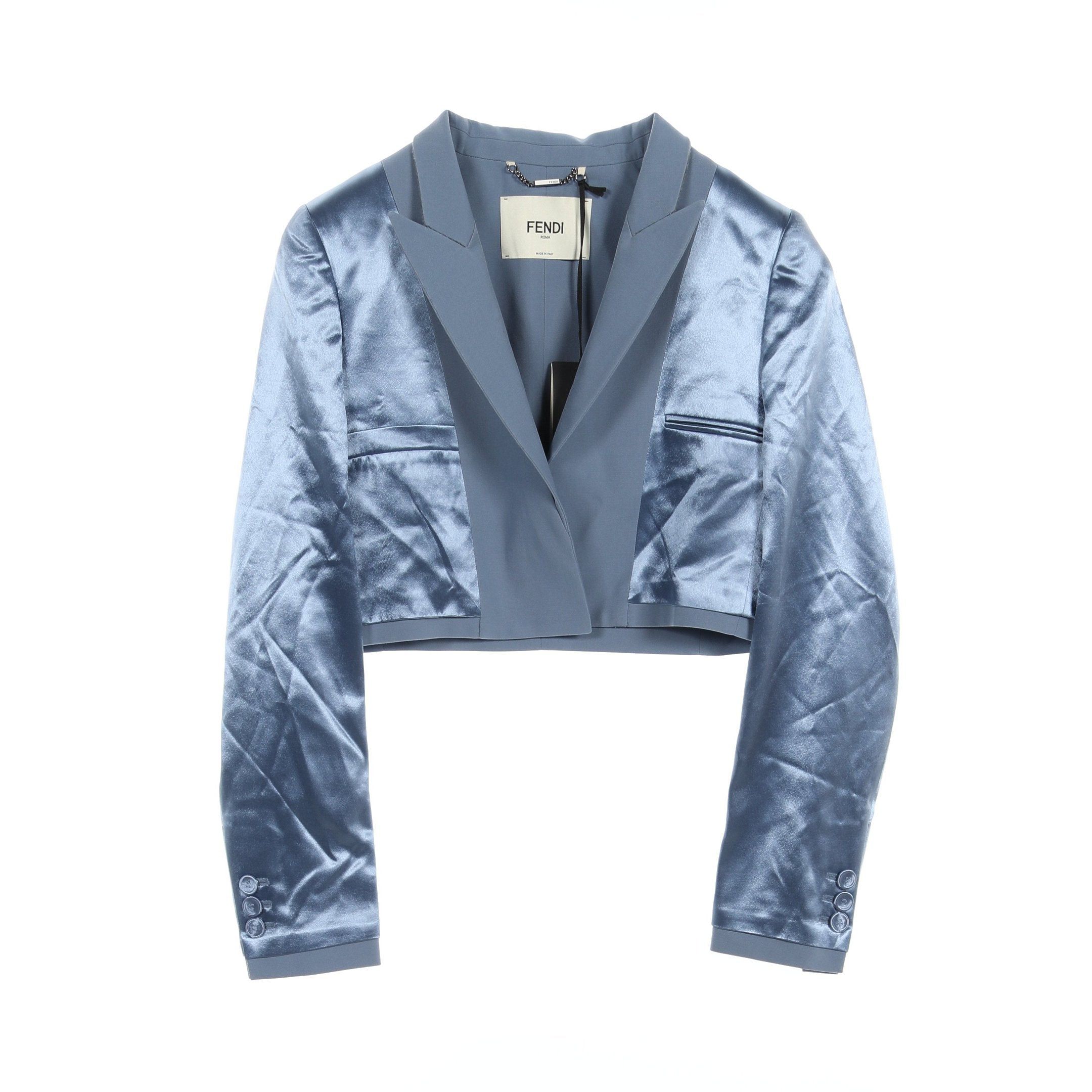 Fendi Fendi Tailored Jacket Satin Wool Light Blue Size ONE SIZE - 1 Thumbnail
