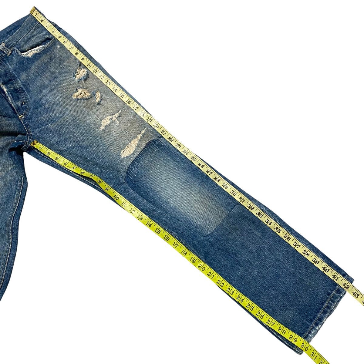 Varde77 x Ninety Percent Denim Patchwork Distressed Jeans