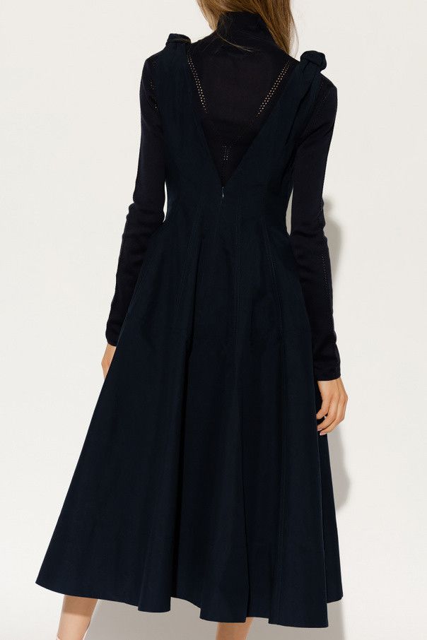 Bottega Veneta o1n1vont1224 Dress Compact Cotton Canvas Abyss in Navy Blue Size S / US 4 / IT 40 - 4 Thumbnail