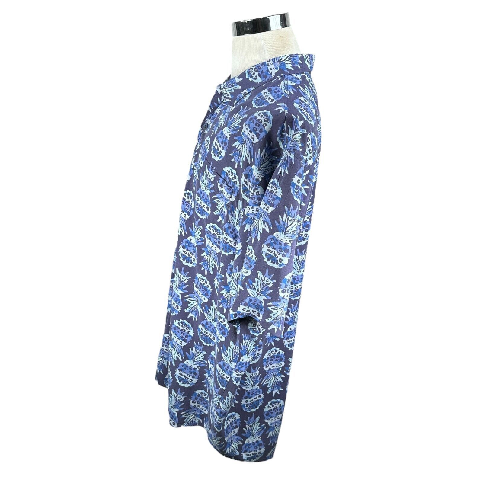 Tommy Bahama Tommy Bahama Shirt Men's 3XL Blue Pineapple Party Camp Silk Size US XXL / EU 58 / 5 - 4 Thumbnail