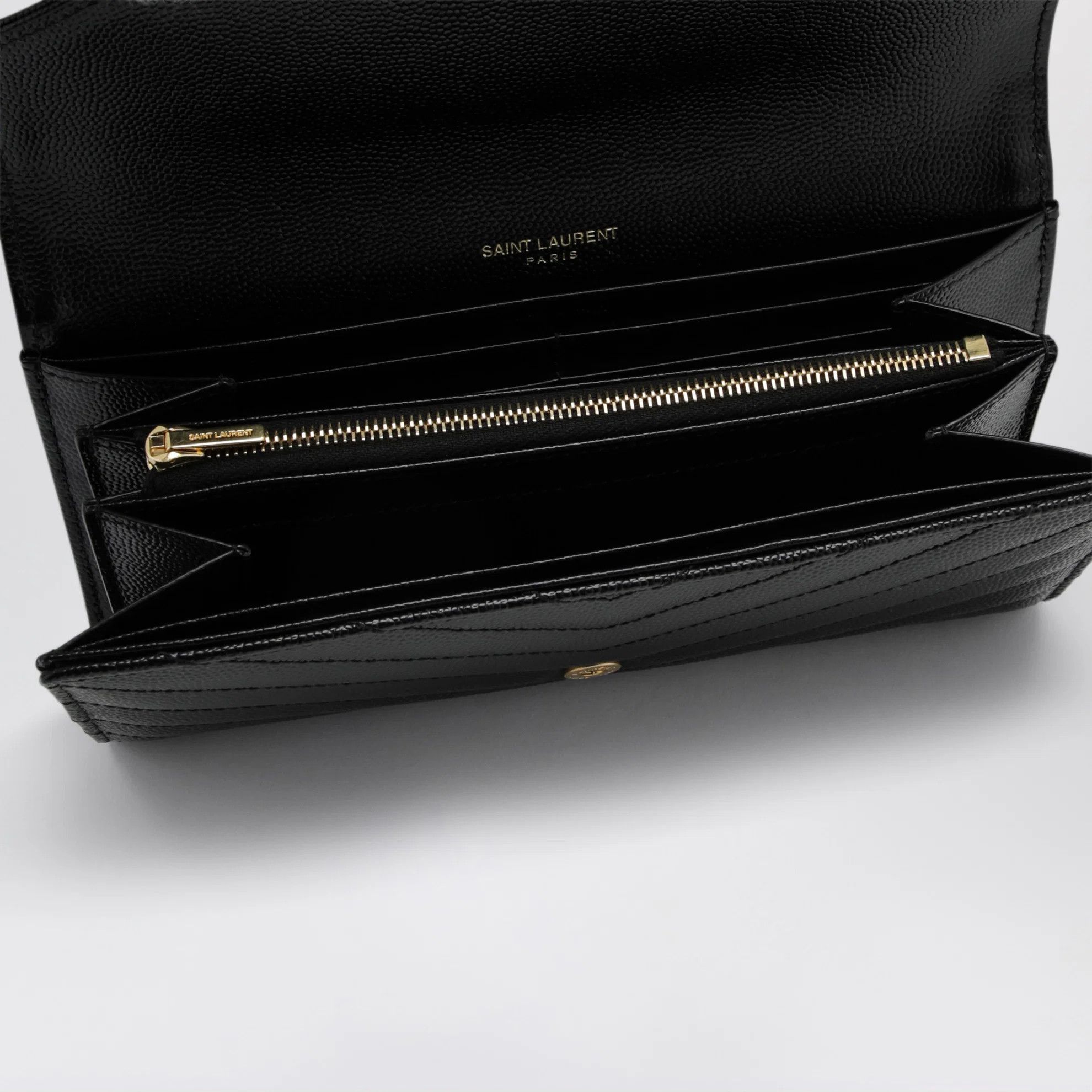 Saint Laurent Paris o1d2blof0526 Size: OS / Large Cassandre Wallet in Black Size ONE SIZE - 3 Thumbnail