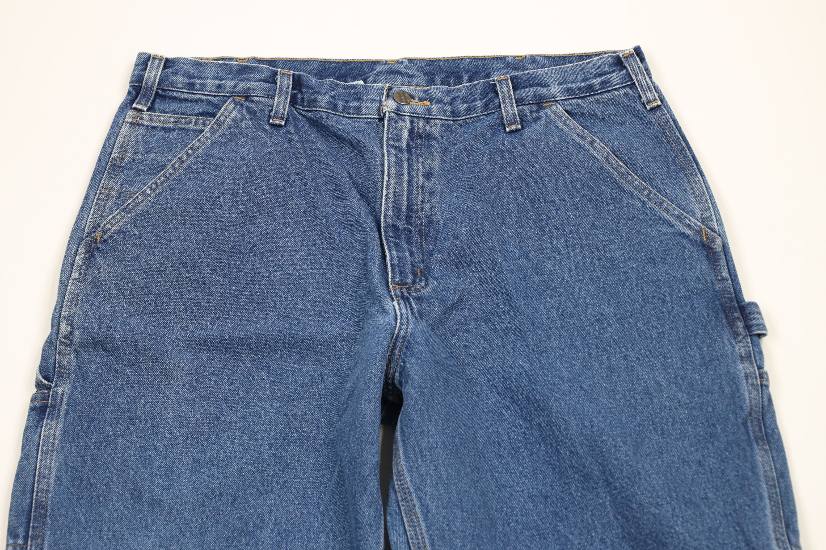 Carhartt × Vintage Vintage Carhartt Spell Out Wide Leg Dungaree Denim Jeans Size US 38 / EU 54 - 2 Thumbnail