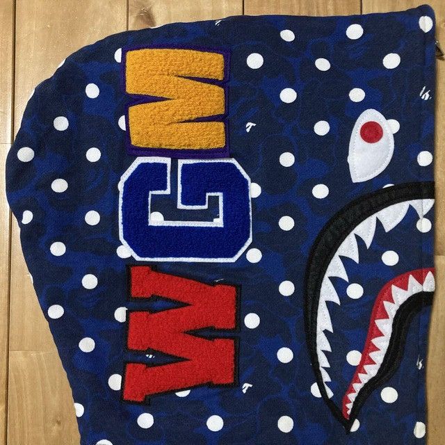 Bape 2015 BAPE DOT ABC CAMO Shark Full Zip Hoodie Navy APE Size US L / EU 52-54 / 3 - 6 Thumbnail