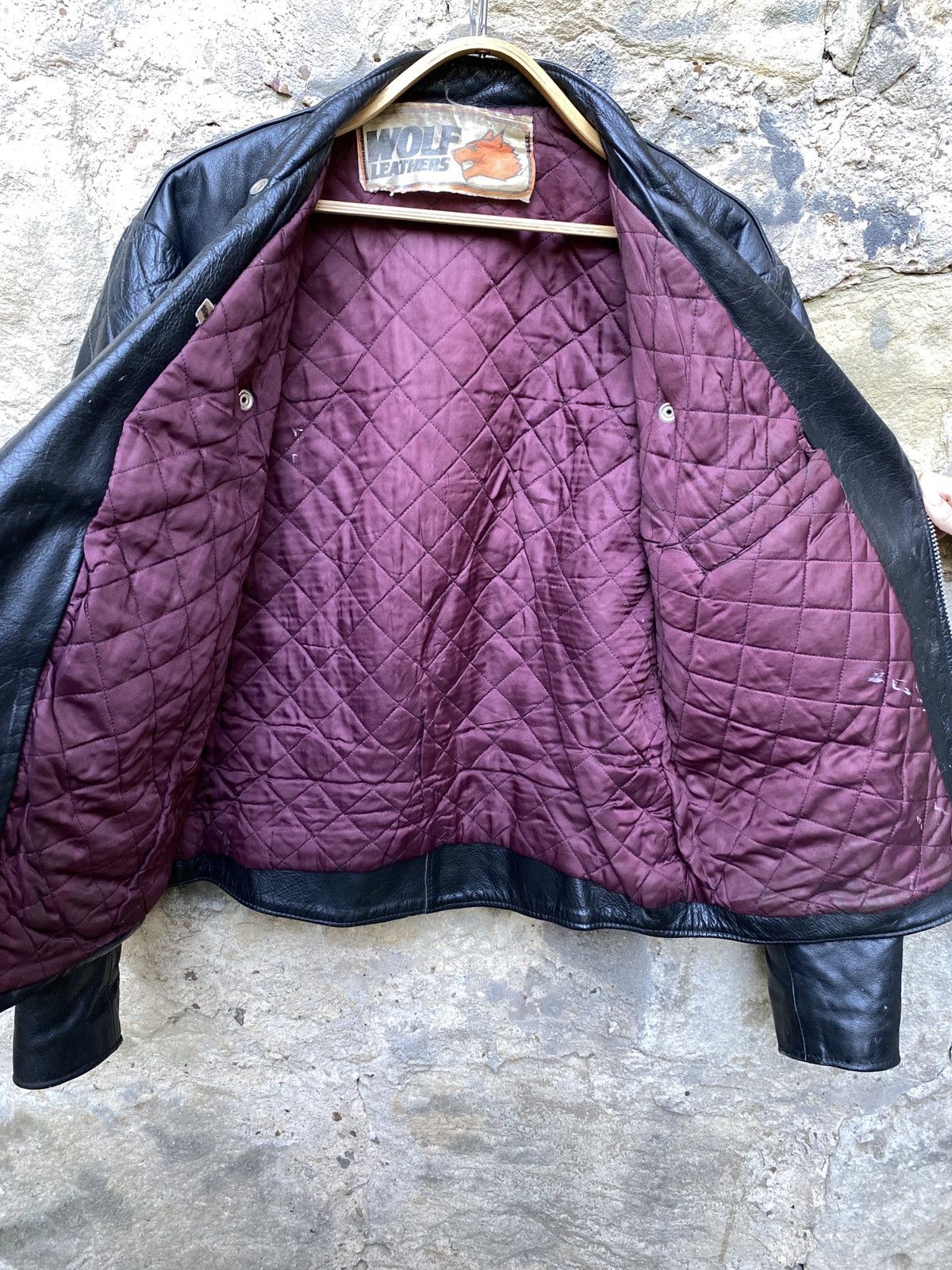 Vintage Rare Vintage 80s Wolf Leathers Biker Jacket Cafe Racer Size US L / EU 52-54 / 3 - 8 Thumbnail