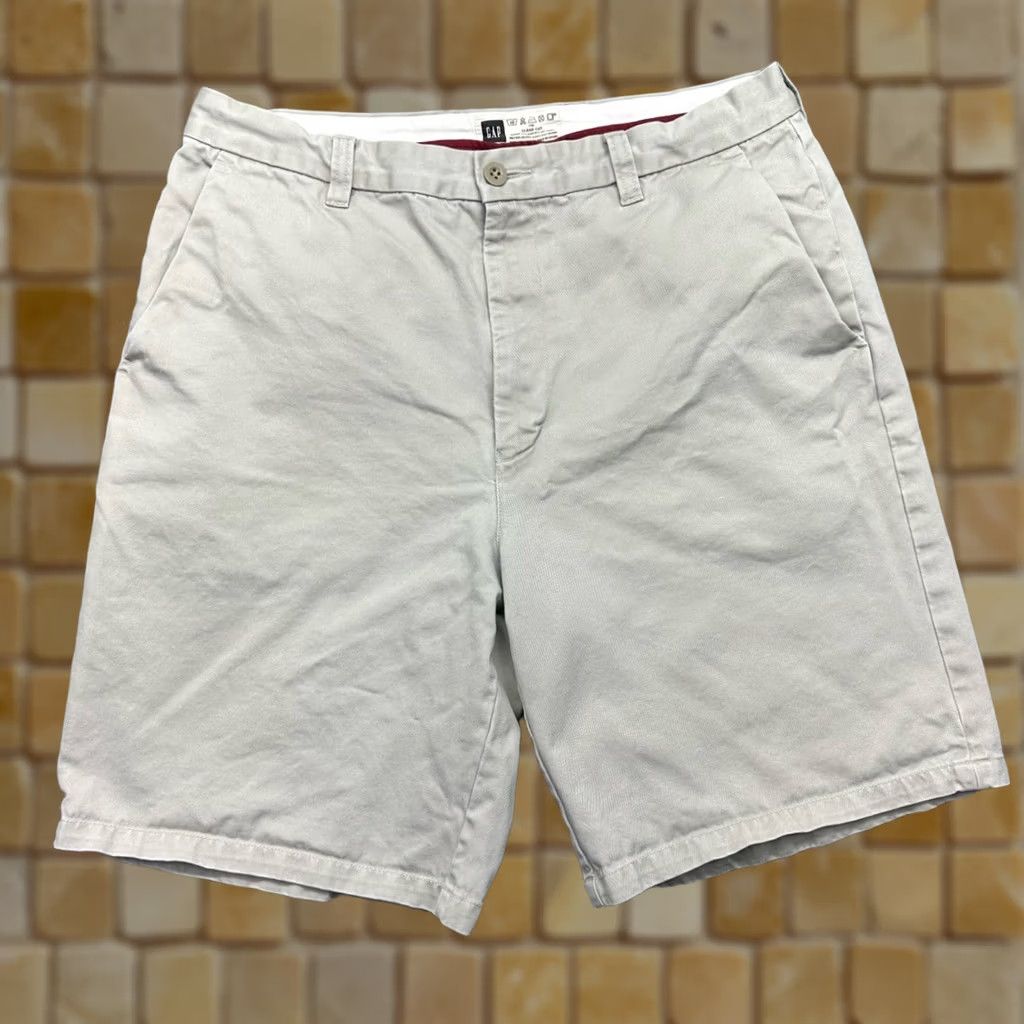 Gap GAP Beige Mens Size 35 Cotton Shorts Flat Front Casual Size US 35 - 1 Thumbnail