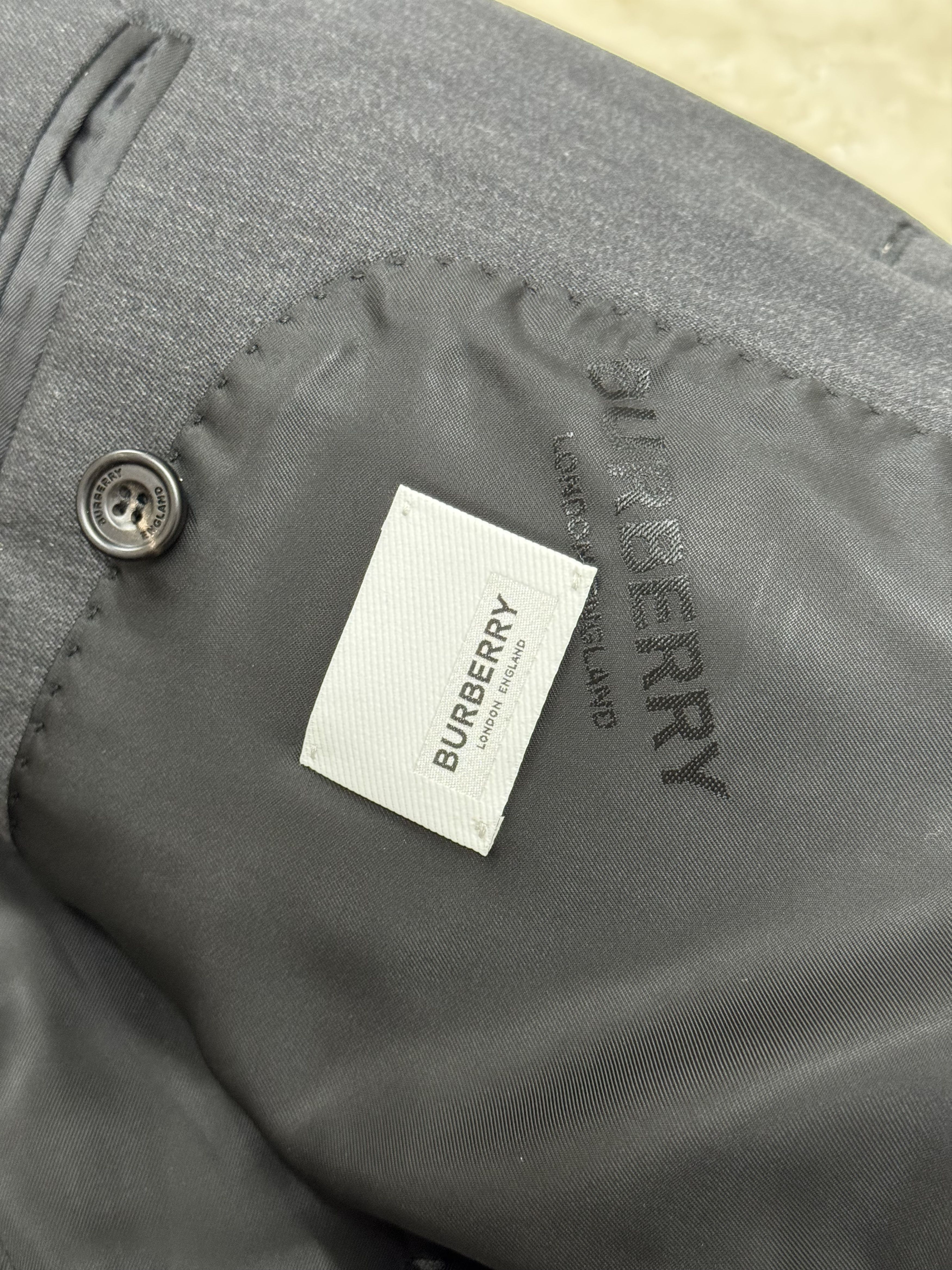 Burberry Burberry Dark Gray Single Breasted Wool Blazer Jacket Size 50R - 6 Thumbnail