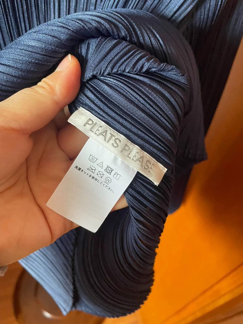 Issey Miyake Issey Miyake size:3 Blue pleated long-sleeved shirt Size XS / US 0-2 / IT 36-38 - 4 Thumbnail