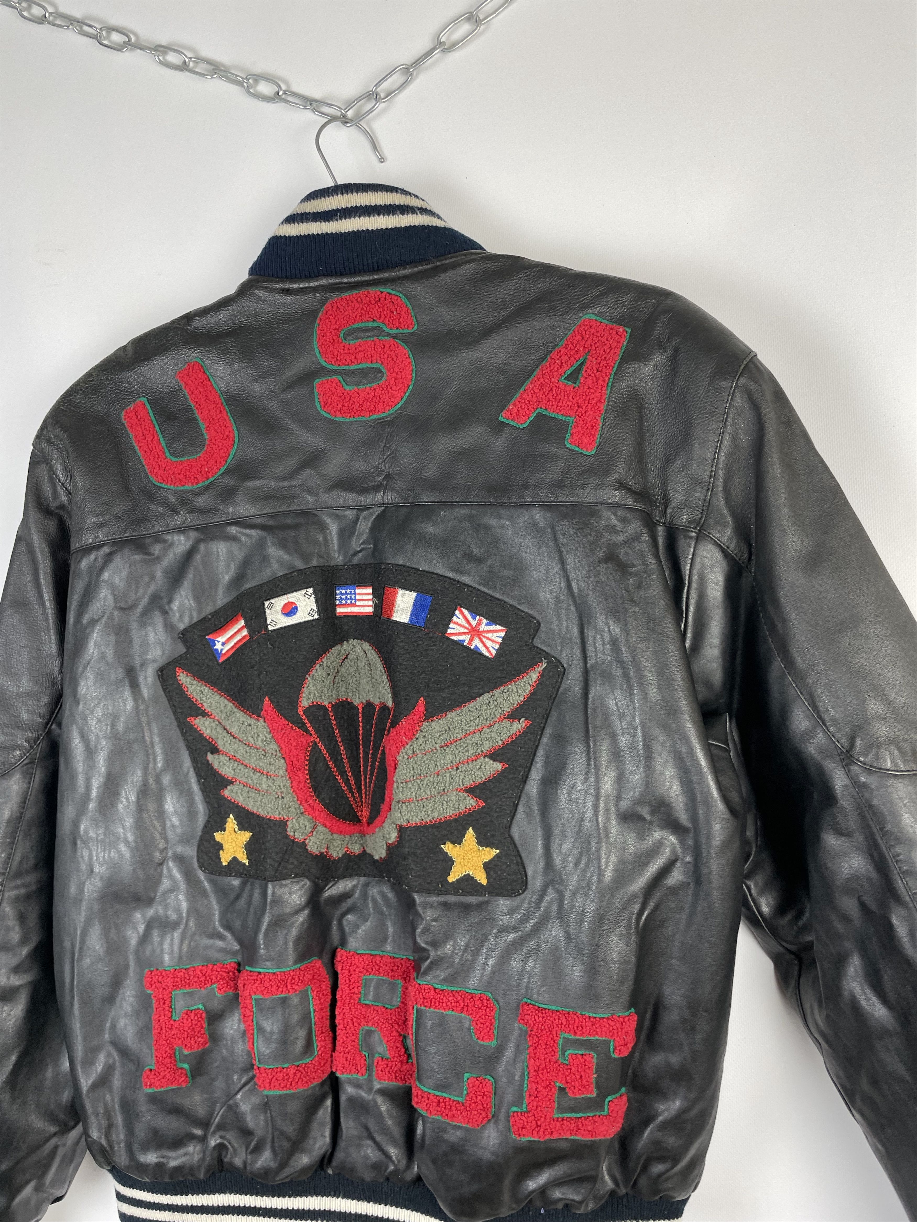 Other RARE!!! Vintage USA Air Force Army US style Leather Jacket Size US M / EU 48-50 / 2 - 14 Thumbnail