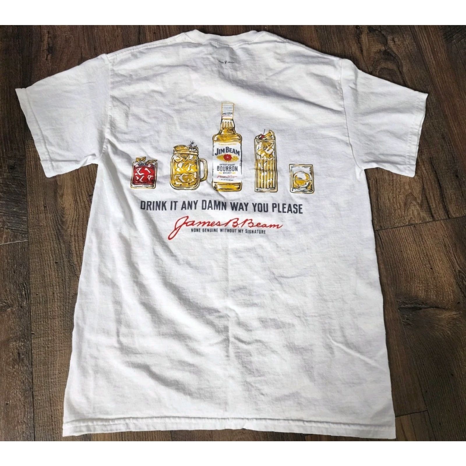 Gildan Mens M Jim Beam Whiskey Any Way You Please T Shirt Double Sided Size US M / EU 48-50 / 2 - 2 Thumbnail
