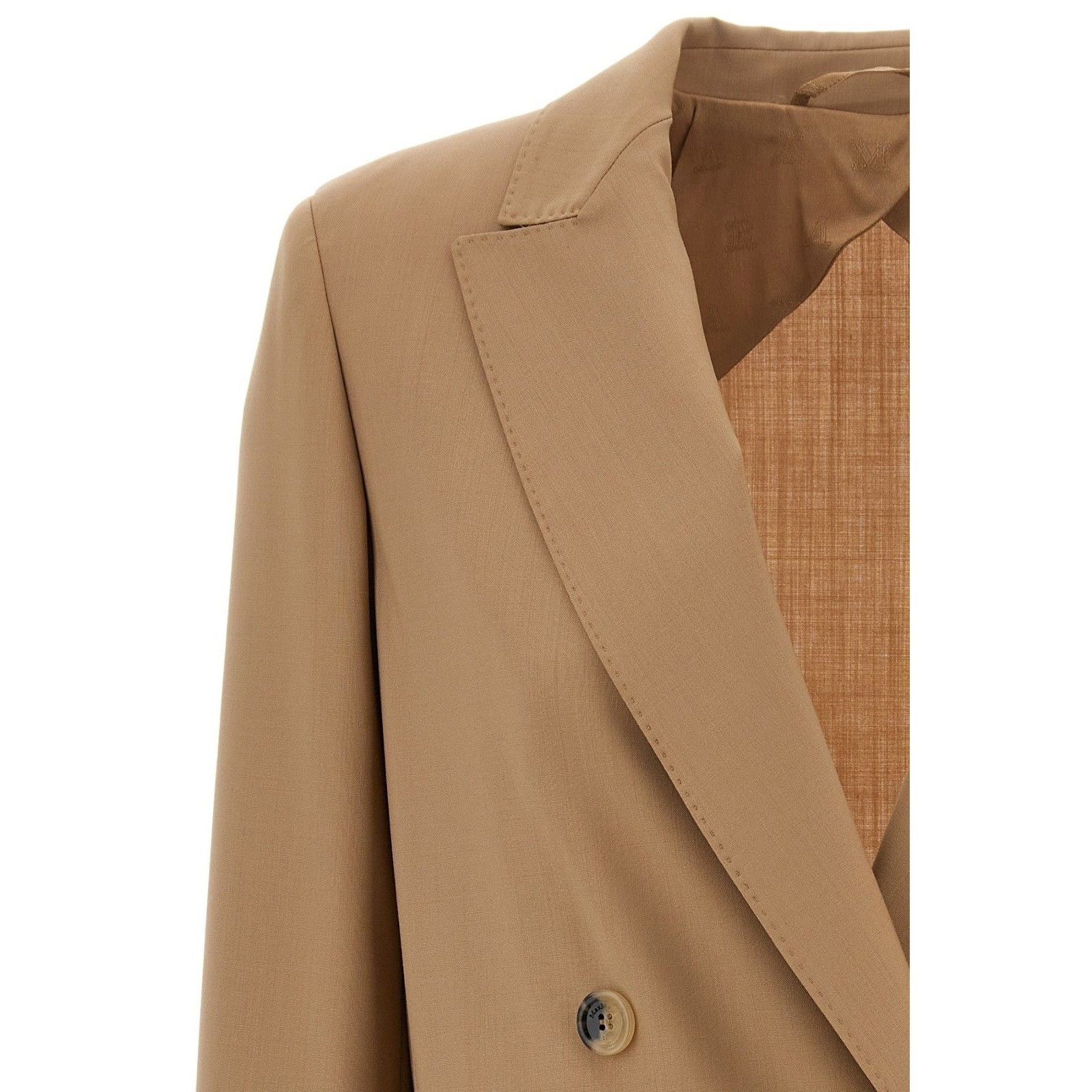 Max Mara MAX MARA Nebbie Beige/Brown Double Breasted Wool Blazer New Size M / US 6-8 / IT 42-44 - 3 Thumbnail