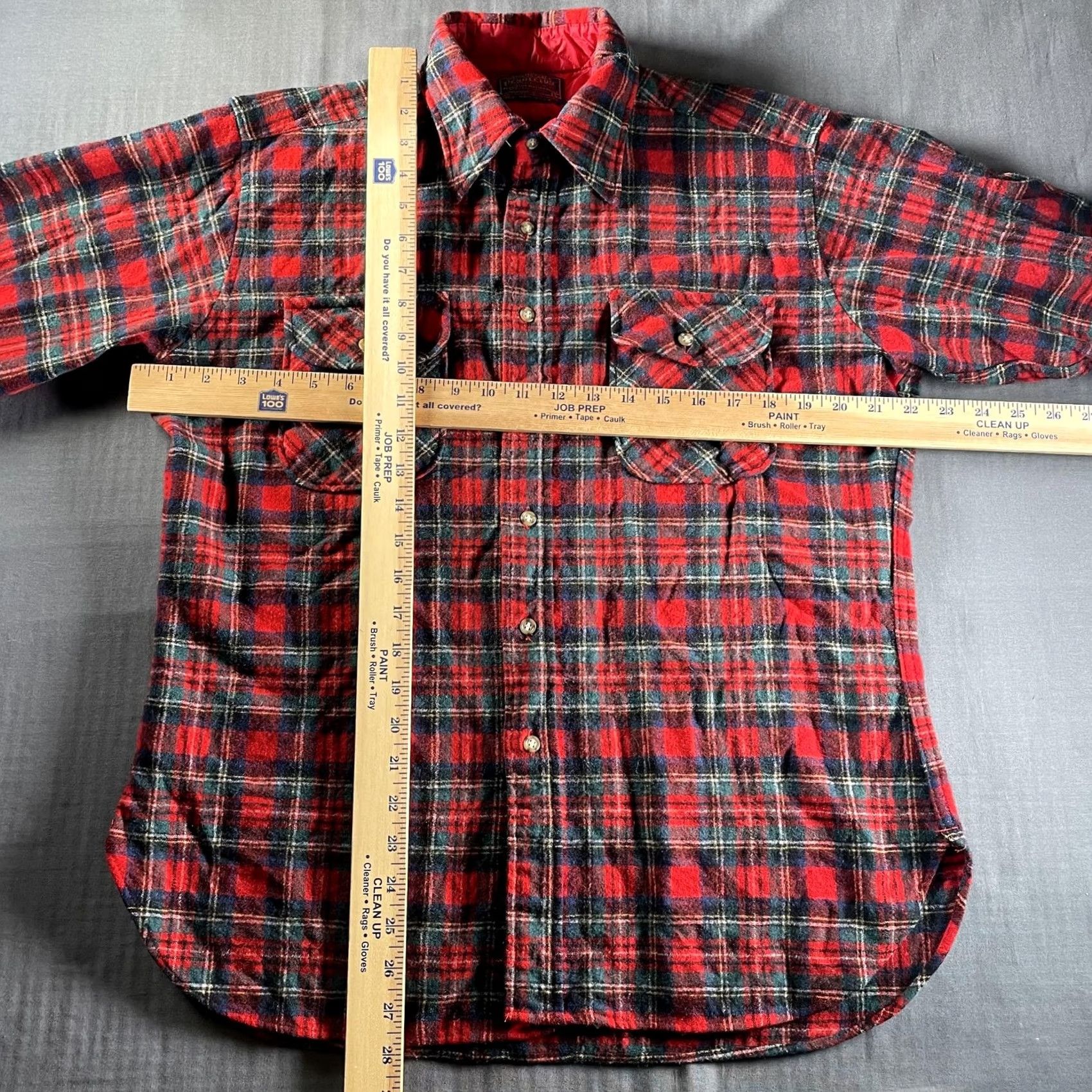 Pendleton VINTAGE Pendleton Shirt Mens Large Red Wool Plaid Flannel Lined Tartan USA 70s Size US L / EU 52-54 / 3 - 3 Thumbnail