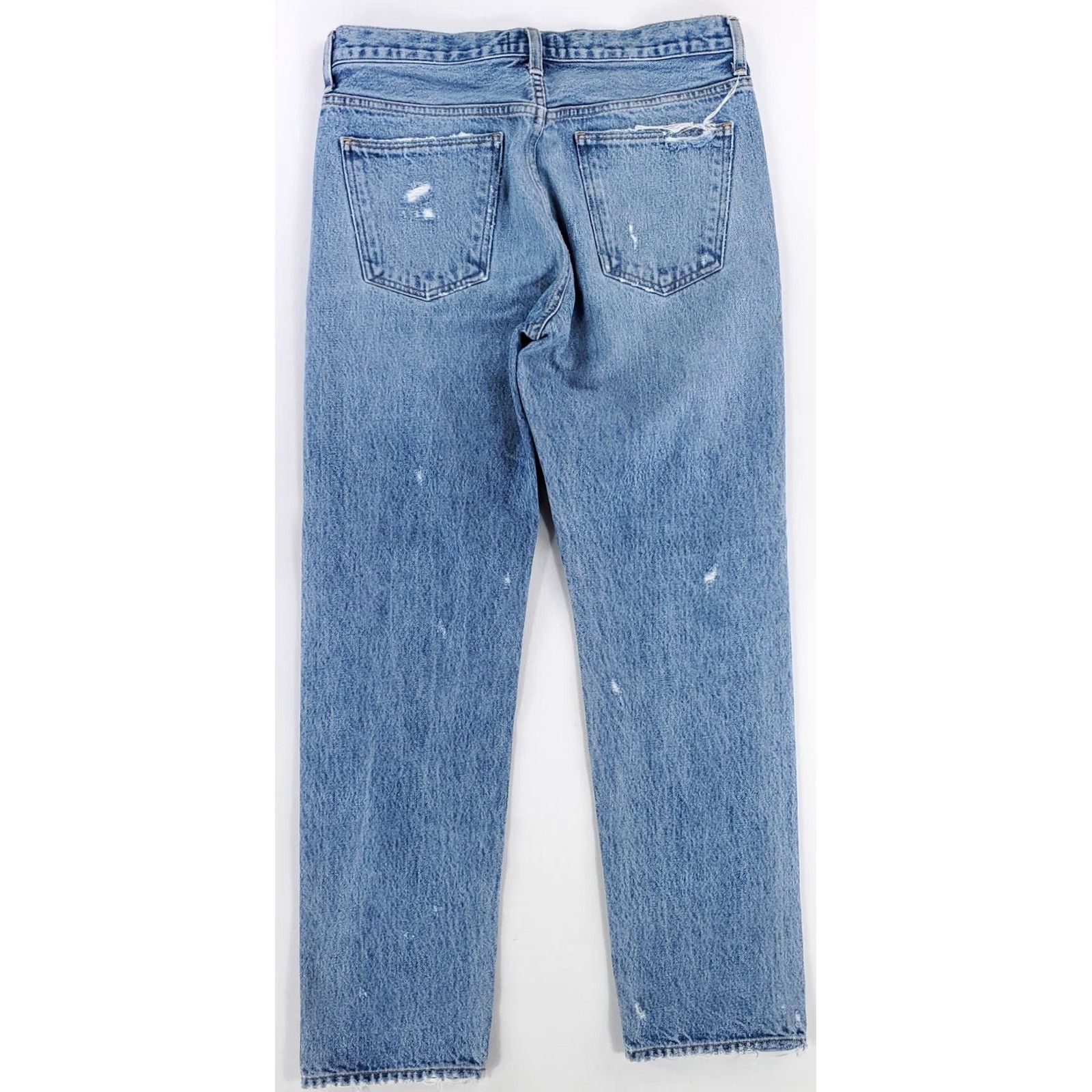 Agolde AGOLDE Jeans Womens 811 Reunion Distressed Made USA Blue 33 Straight 30 (33 x 29.5 Actual) Mens? Size 24" / US 00 / IT 34 - 6 Thumbnail