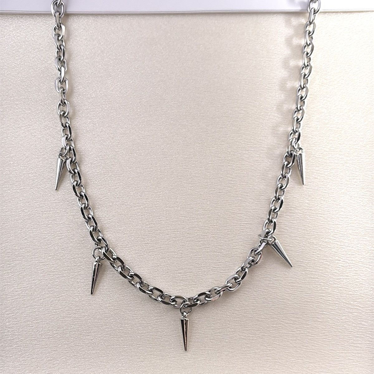 Other Spike Link Chain Necklace for Men Women Punk Hip Hop Unisex Size ONE SIZE - 1 Thumbnail