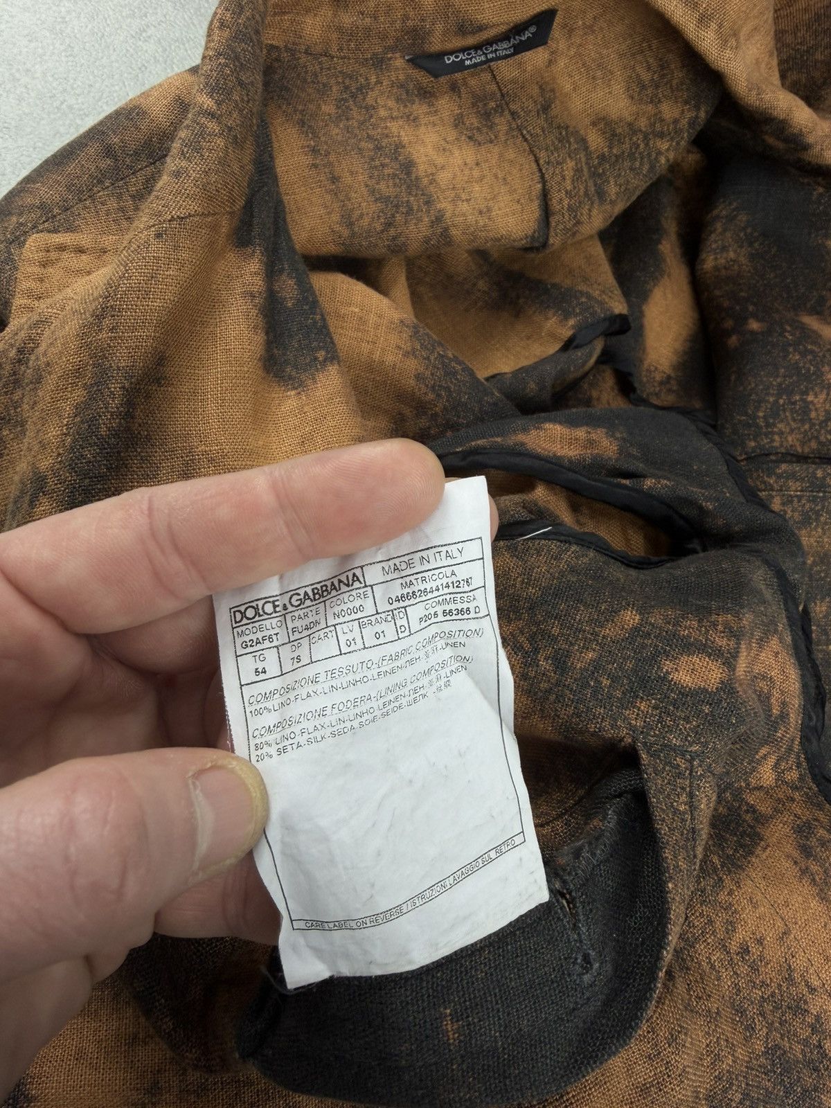 Dolce & Gabbana Dolce & Gabbana Linen Blazer Custom Bleach Wash Size 54 Size 44R - 13 Thumbnail