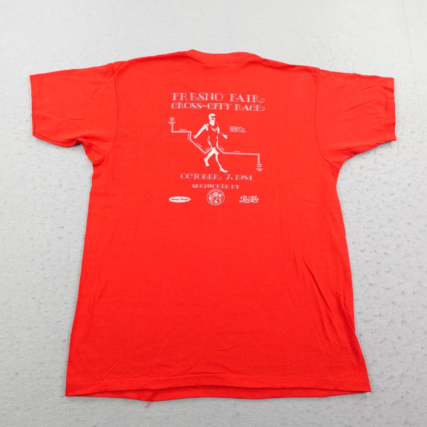 Hanes Vintage Big Fresno Fair Shirt Mens Large Red 1984 Single Stitch 80s Made In USA Size US L / EU 52-54 / 3 - 6 Thumbnail