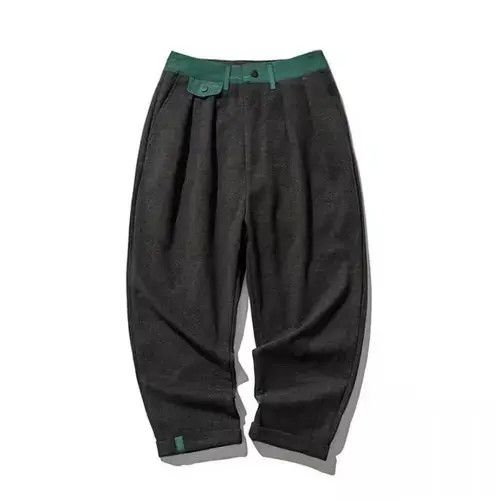 20AW Indigo Union Japan Green Patchwork Straight Leg Pants