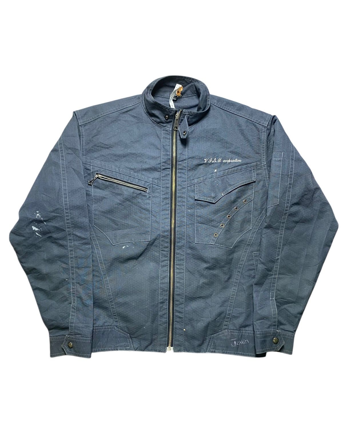 Japanese Brand VINTAGE JACKET JAWIN ZIPPER WORKSHIRT Size US L / EU 52-54 / 3 - 1 Thumbnail