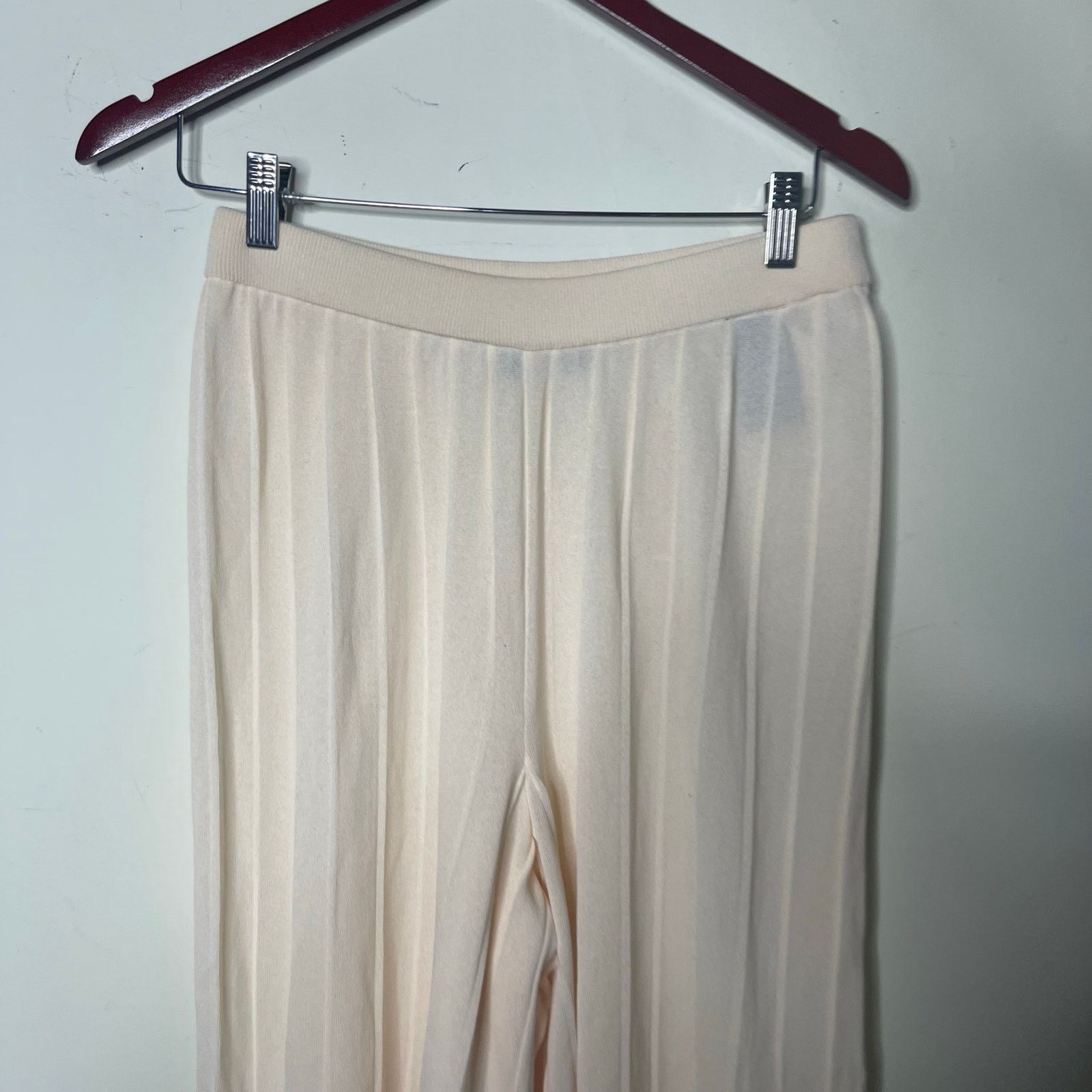 Theory Theory Pleated Palazzo Wide Leg Pull On Pants Bristol Ivory Size 26" / US 2 / IT 38 - 8 Thumbnail