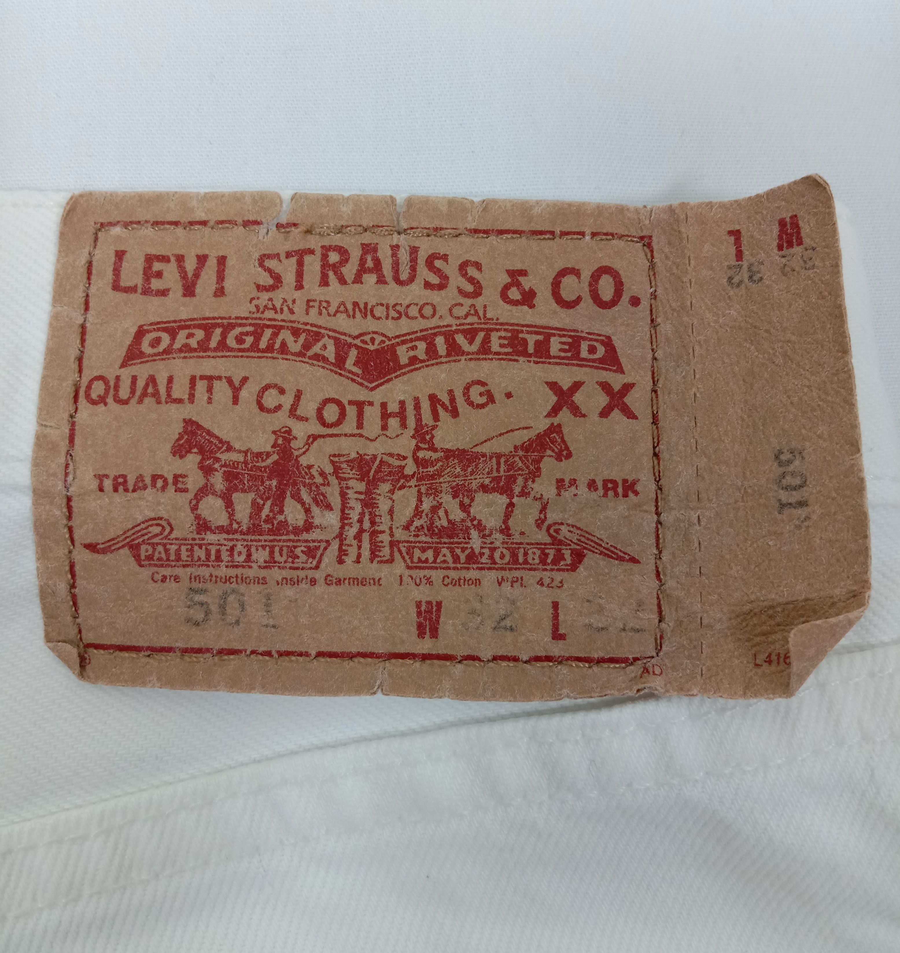 Levi's Vintage Levi's 501 Jeans Straight Leg Button Fly White Denim Size US 32 / EU 48 - 16 Thumbnail