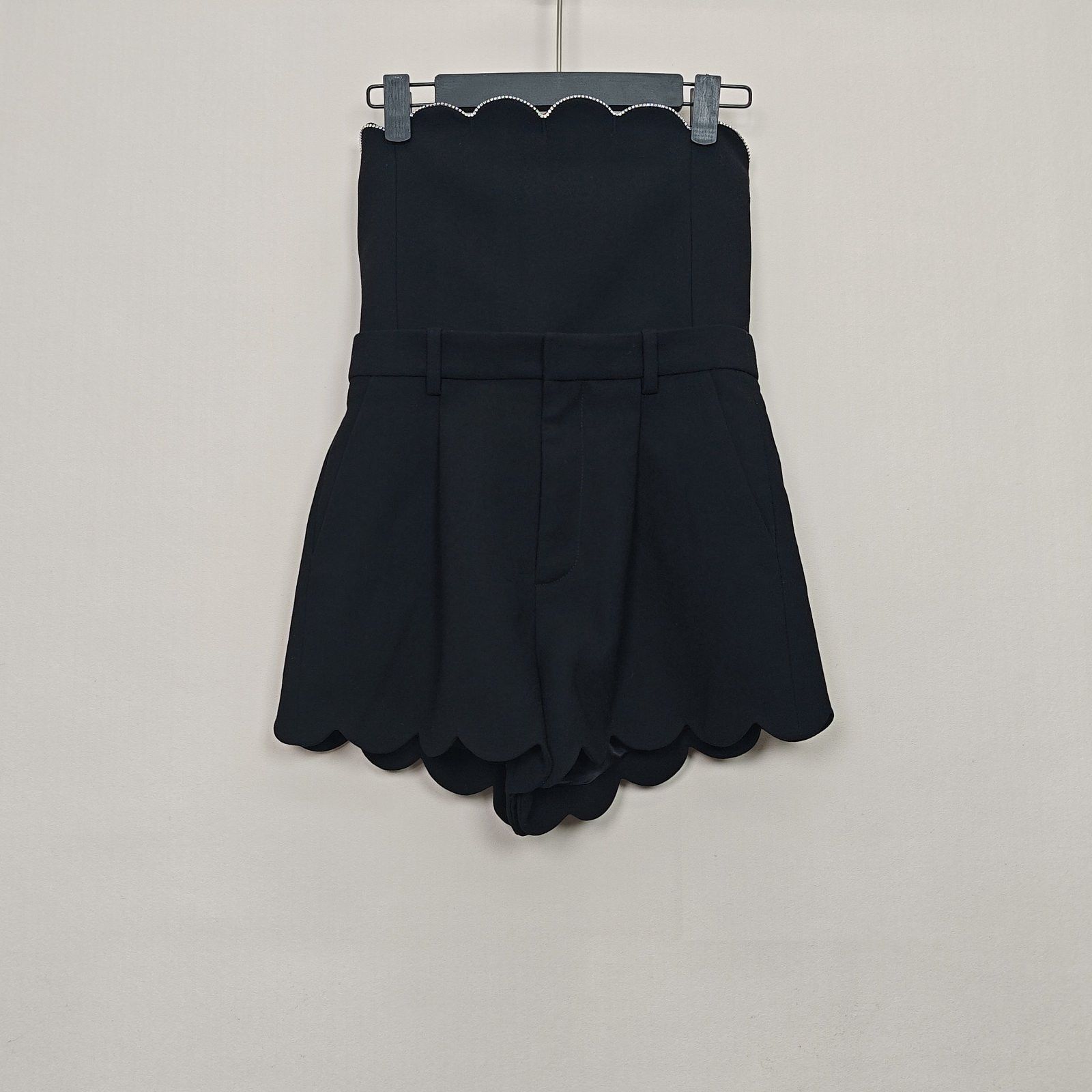 Saint Laurent Paris Saint Laurent Rhinestone Scalloped Romper Size 34 Size 25" / US 0 / IT 36 - 1 Thumbnail