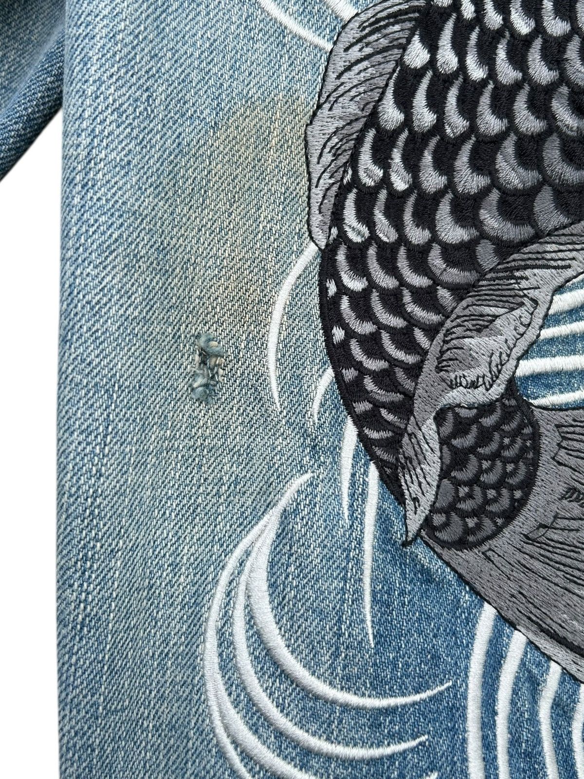 Kapital KARAKURI Japanese Brand Rare Big Koi Denim Jeans Size US 38 / EU 54 - 12 Thumbnail
