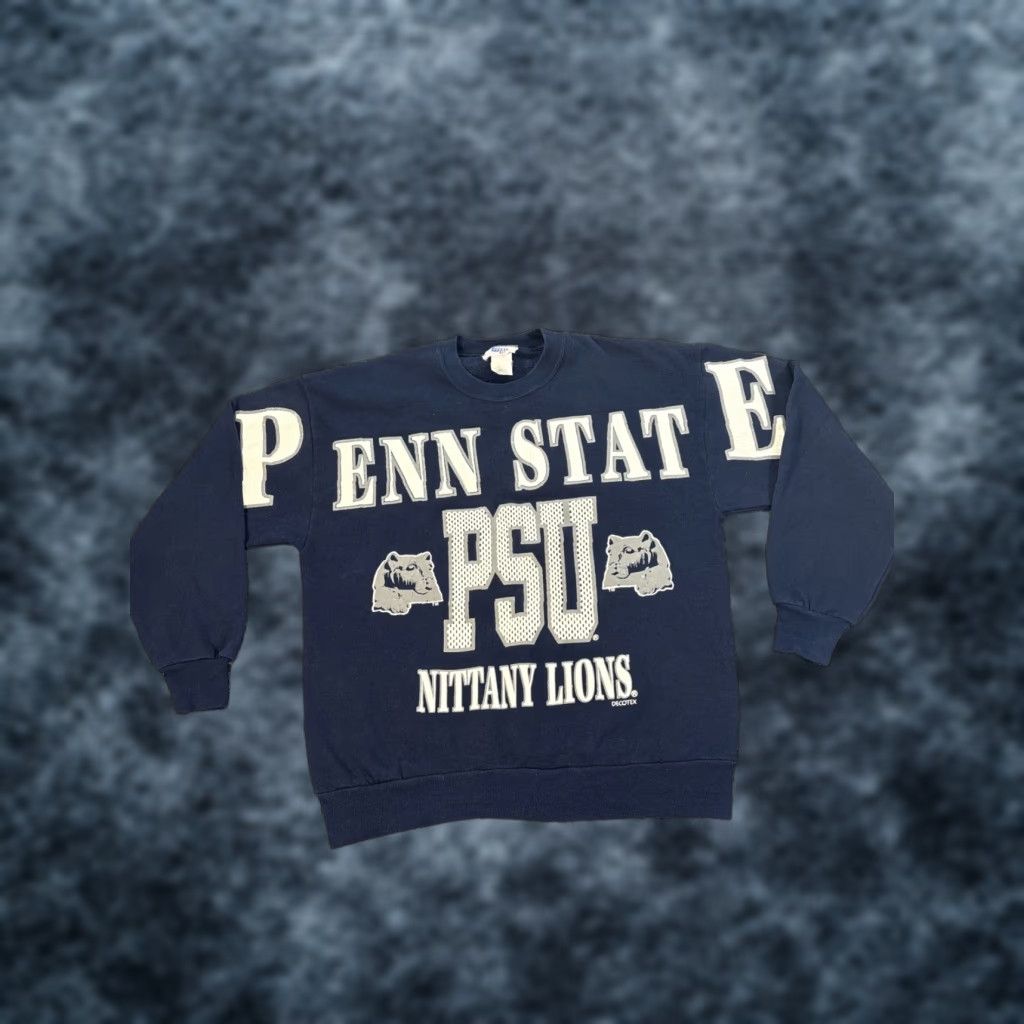 Vintage VINTAGE Penn State Nittany Lions Sweatshirt Mens Large Blue Spell Out All Over Size US L / EU 52-54 / 3 - 1 Thumbnail
