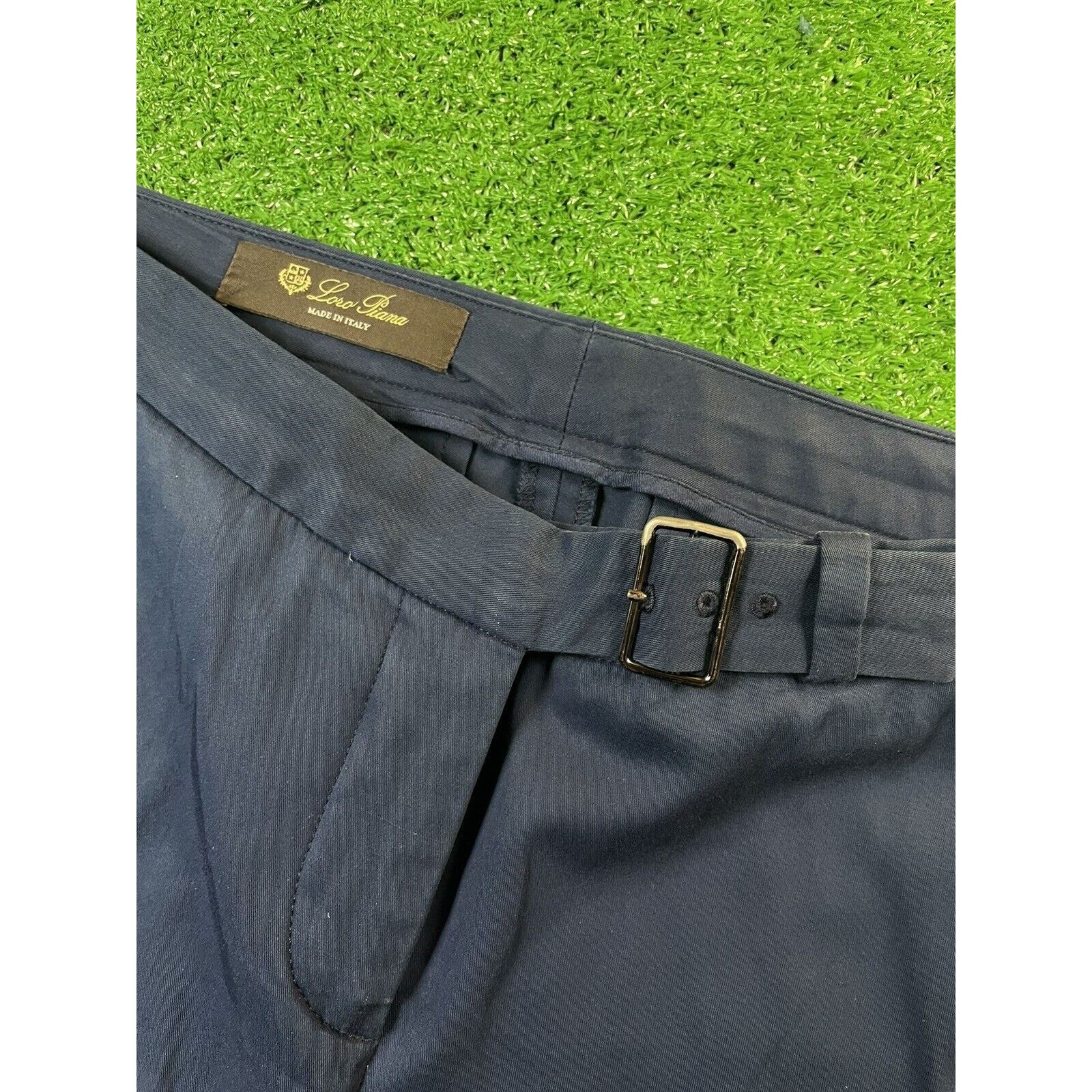 Loro Piana Loro Piana Belted Dark Blue 30 Pants Slacks Trousers Italy Size 30" / US 8 / IT 44 - 2 Thumbnail