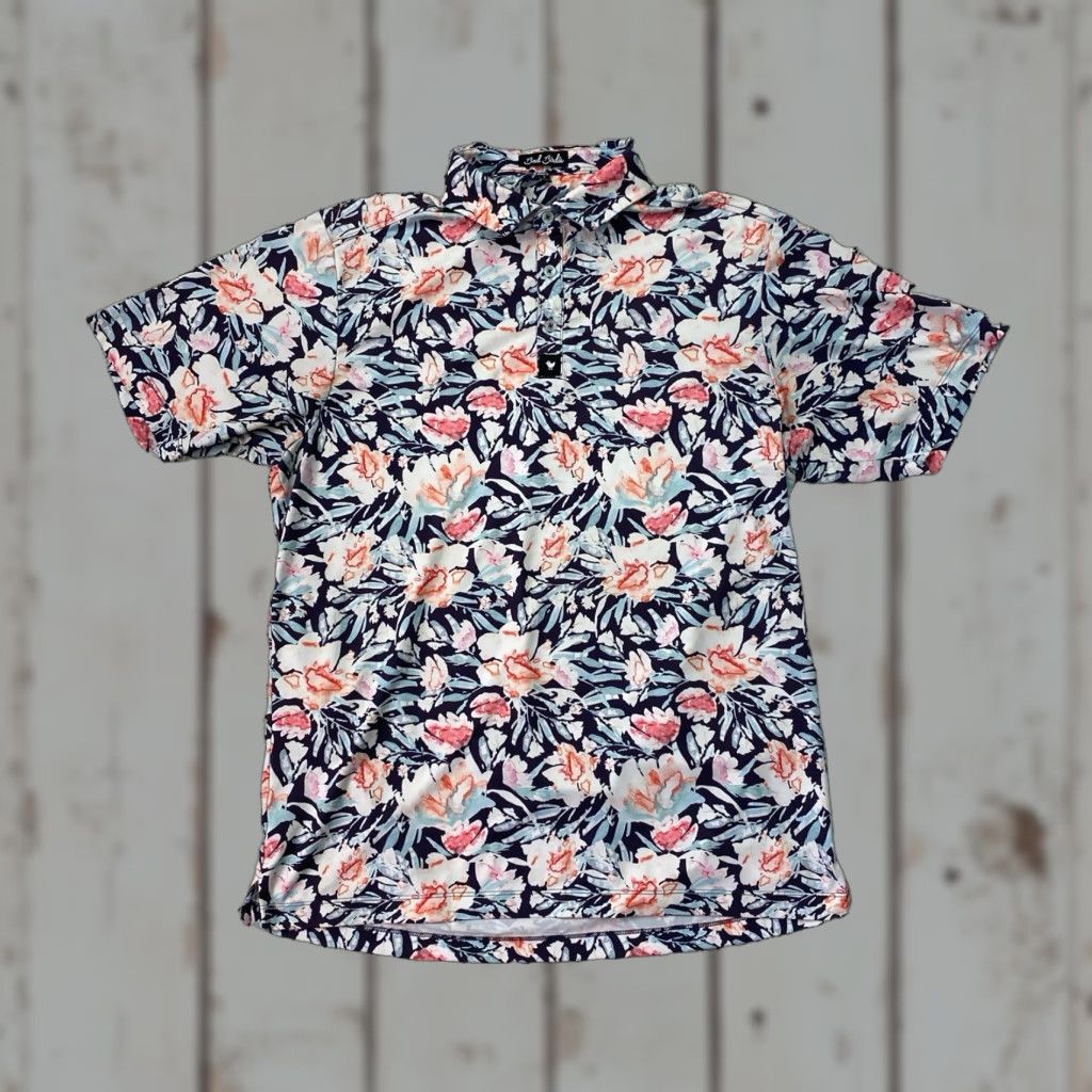 Vintage Bad Birdie Polo Shirt Large Floral Hawaiian Performance Golf Birds of Paradise Shirt Mens L Blue Floral Beach Golf 90s? Size US L / EU 52-54 / 3 - 1 Thumbnail