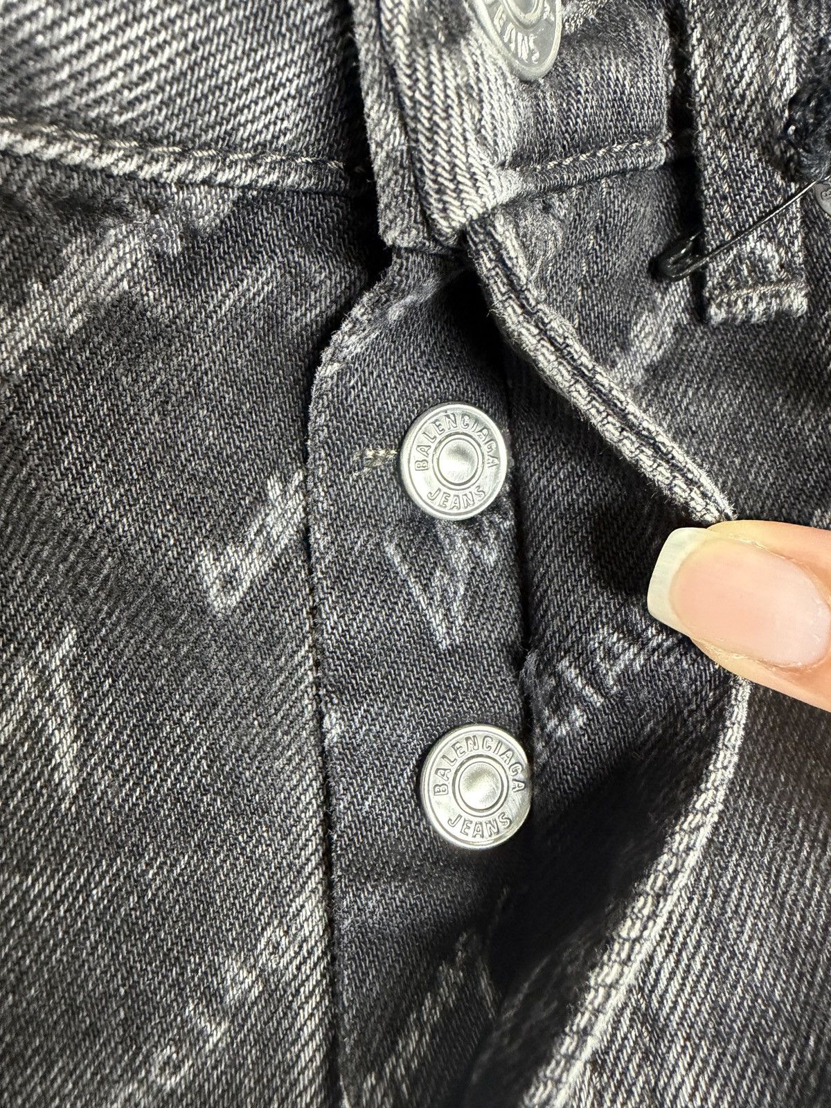 Balenciaga Balenciaga Logo-Print Denim Low-Waist Mini Skirt Size 25" / US 0 / IT 36 - 8 Thumbnail