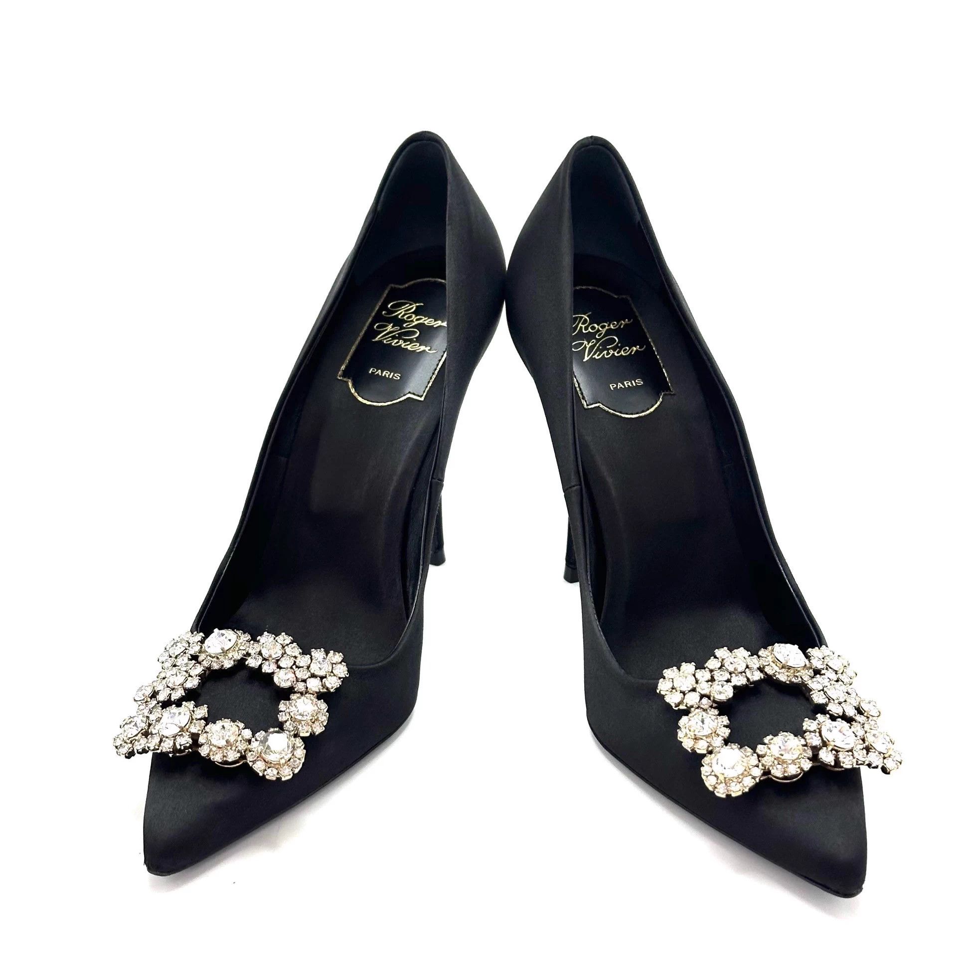 Roger Vivier Roger Vivier Black Crystal Heels 38.5 Size US 7.5 / IT 37.5 - 4 Thumbnail