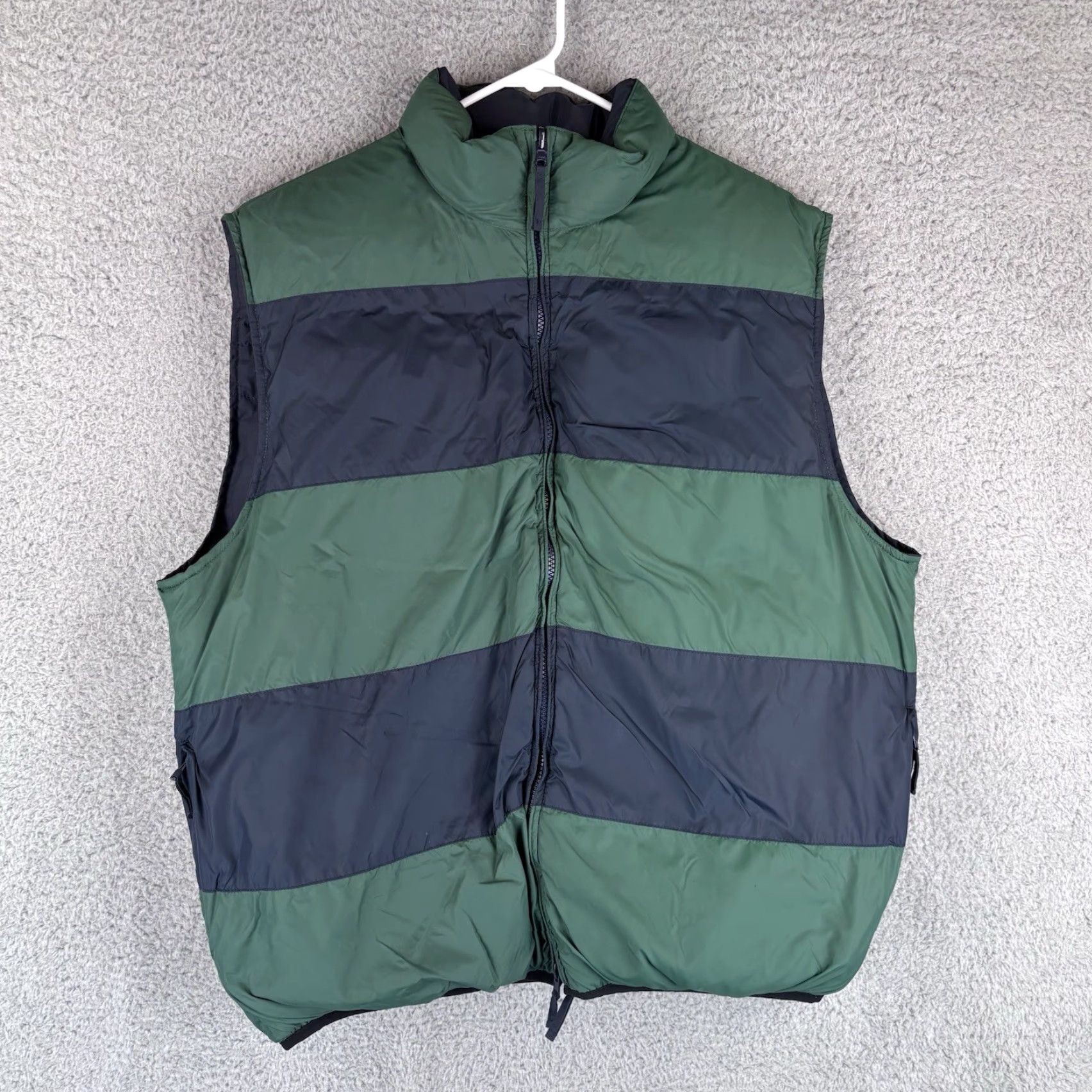 Cremieux VINTAGE Daniel Cremieux Reversible Puffer Vest Mens XL Navy Green Stripe Down Fill Vest Size US XL / EU 56 / 4 - 2 Thumbnail