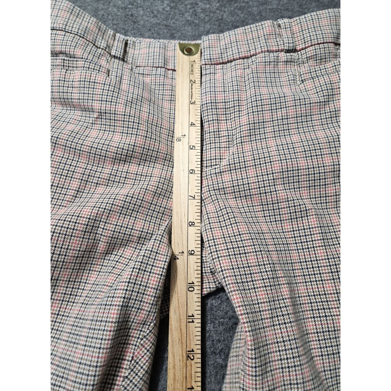 Banana Republic VINTAGE Banana Republic Sloan Pants 8 Mid Rise Gingham Check Stretch Workwear Casual Womens Size 30" / US 8 / IT 44 - 4 Thumbnail