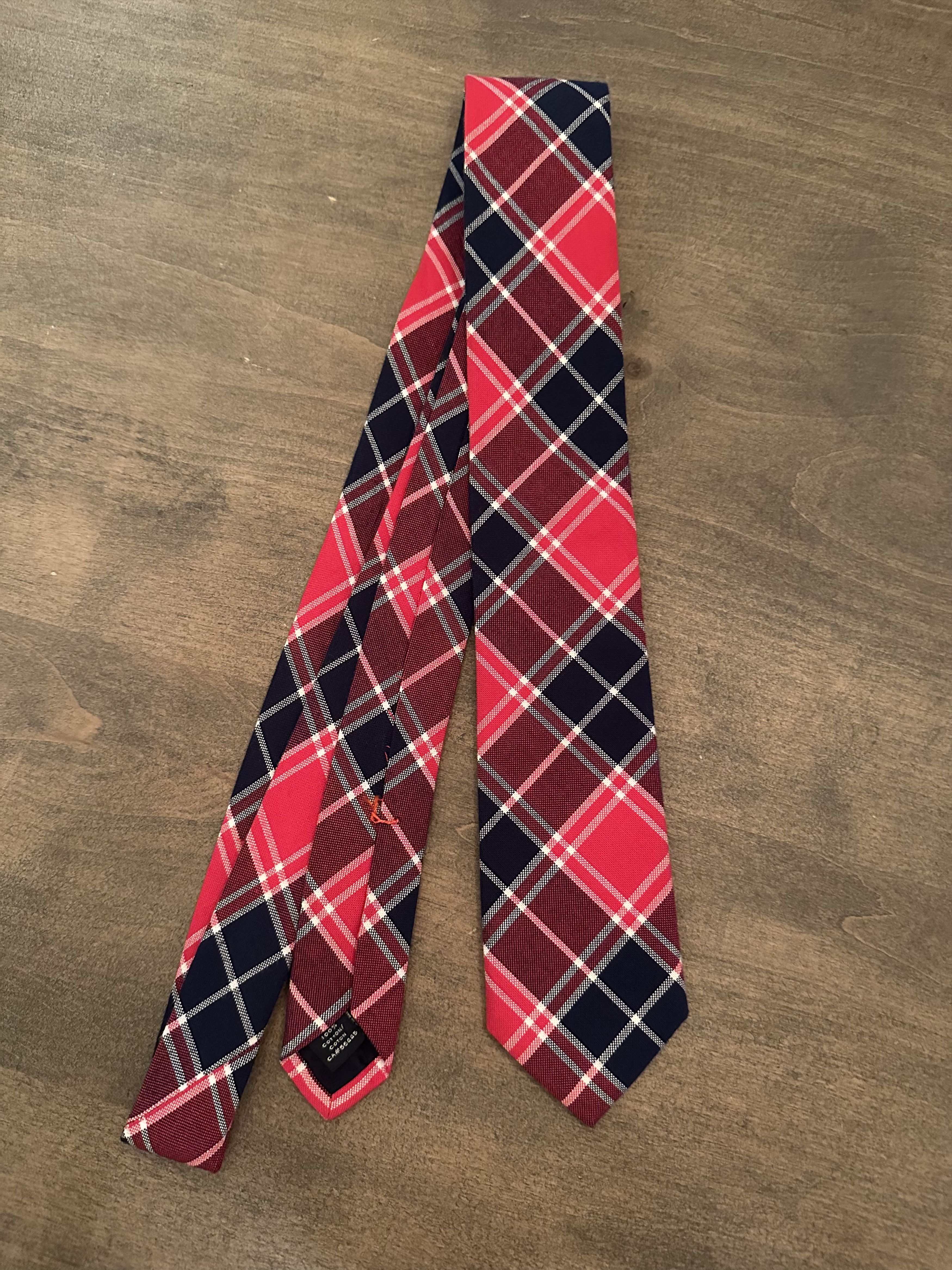 J.Crew Plaid Tie (Red / Blue / Ecru) Size ONE SIZE - 1 Thumbnail