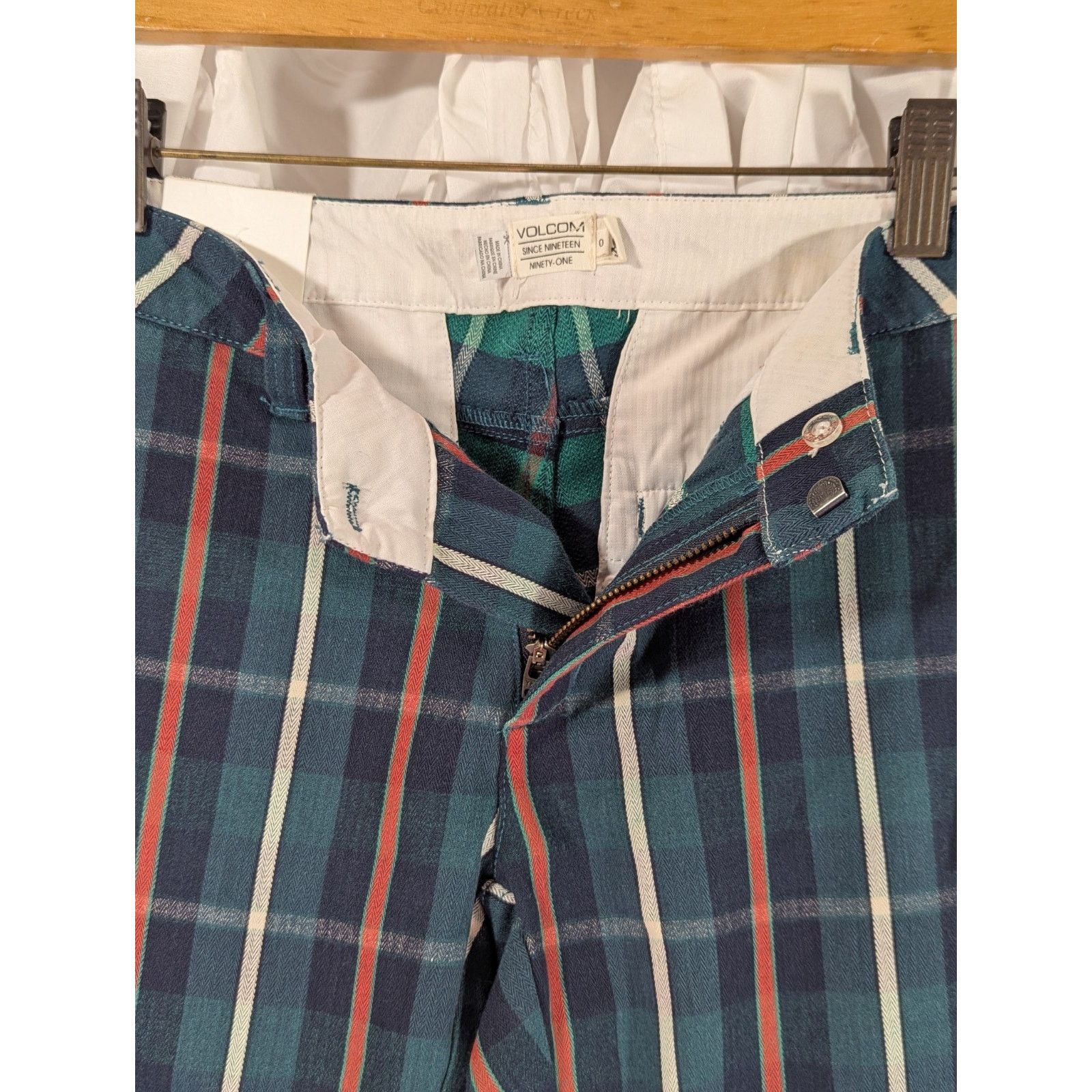 Volcom Volcom Frochickie Plaid Pants 0 Green Red Punk Grunge Slim Size 25" / US 0 / IT 36 - 11 Thumbnail