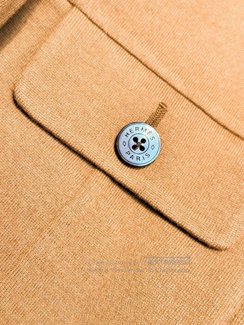 Hermes Hermes Brown Lapel Long Sleeve Jacket Size XXS / US 00 / IT 34 - 4 Thumbnail