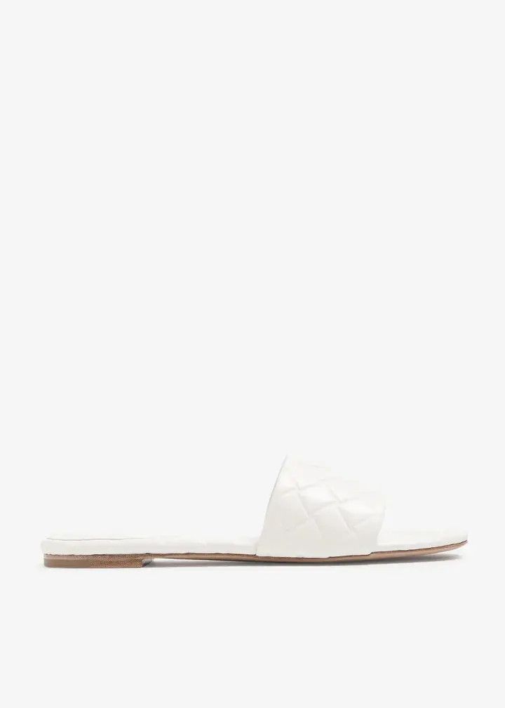 Bottega Veneta o1n1vont1225 Amy Flat Mule in White Size US 7.5 / IT 37.5 - 1 Thumbnail