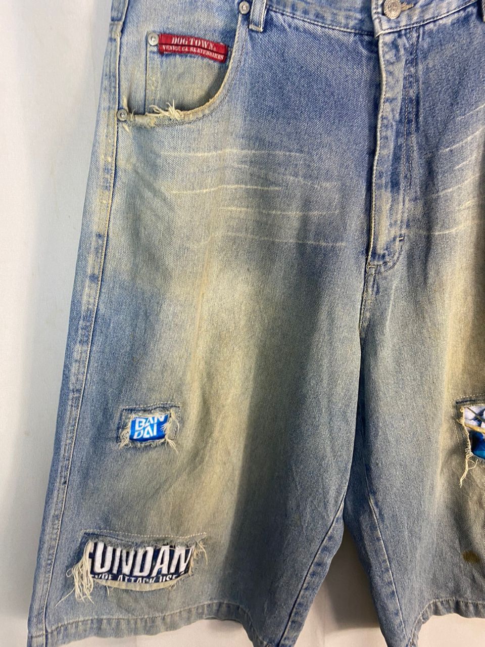 Dogtown Dogtown black dragon distressed denim jeans short pants Size US 35 - 12 Thumbnail