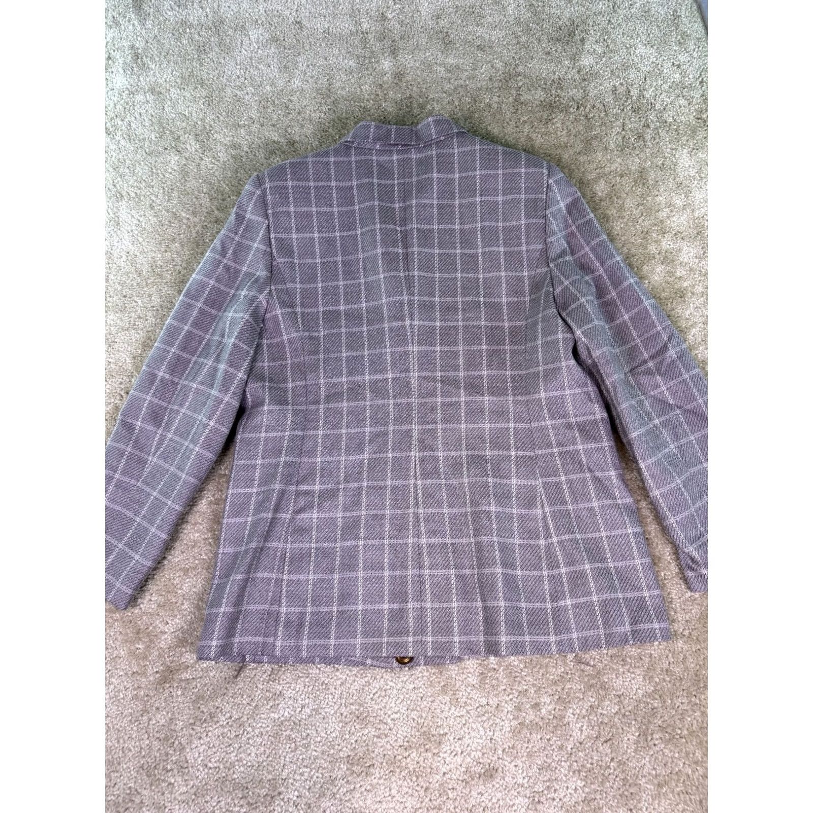 Vintage VINTAGE Amanda Smith Blazer Gray Wool Windowpane Plaid Size 16 Women 80s Size XXL / US 16-18 / IT 52-54 - 7 Thumbnail