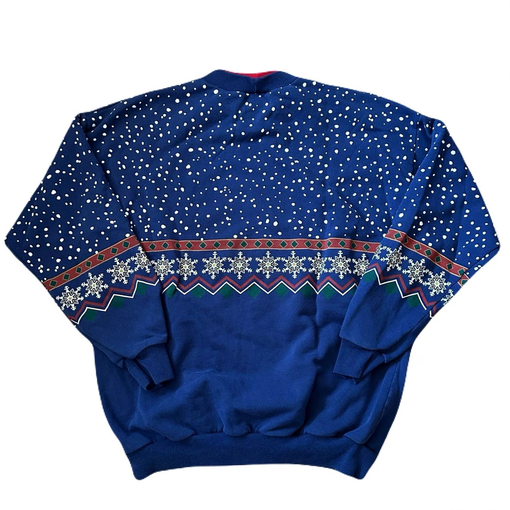 Vintage VINTAGE 90s Cardinal Bird Winter Nature All Over Print Sweatshirt XL Women Blue Pullover Activewear Shirt Size XL / US 12-14 / IT 48-50 - 2 Thumbnail