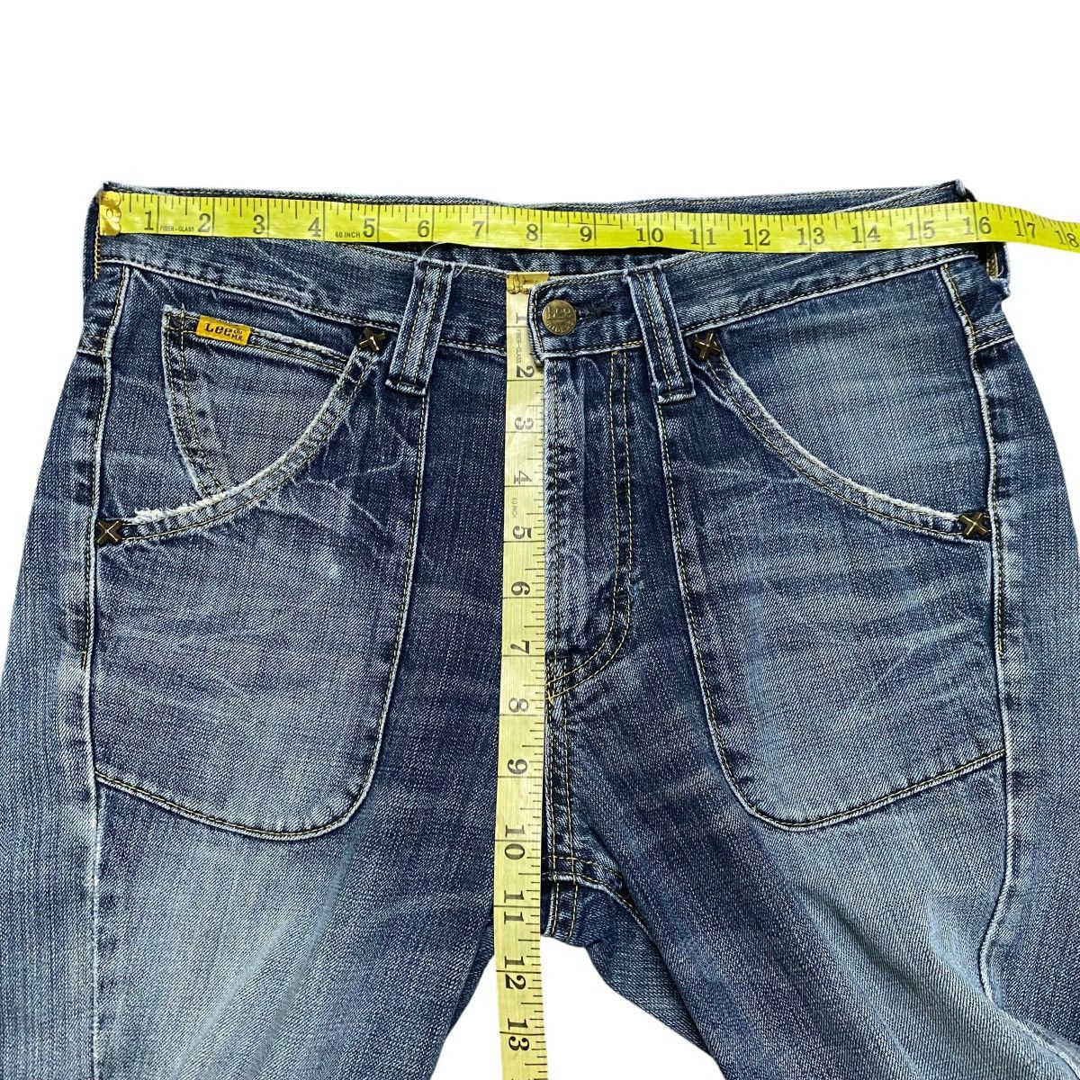 Japanese Brand Vintage Lee Riders Spiral Cut Denim Flare Jeans Size US 32 / EU 48 - 16 Thumbnail