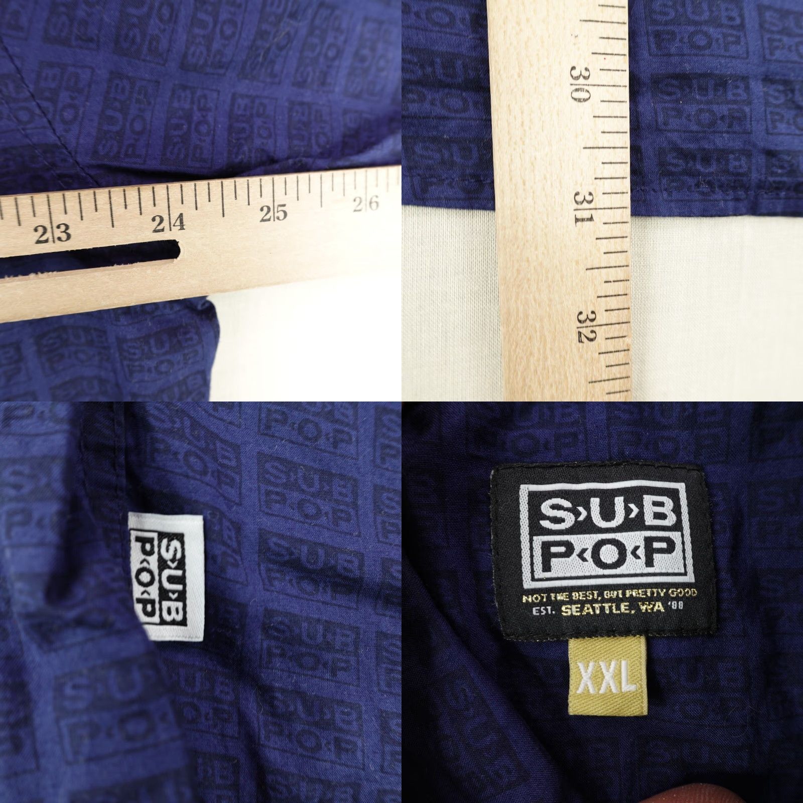 Vintage VINTAGE SUB POP Shirt Mens 2XL Blue Button-Up Rock Grunge All-Over Print 90s Mens Size US XXL / EU 58 / 5 - 8 Thumbnail