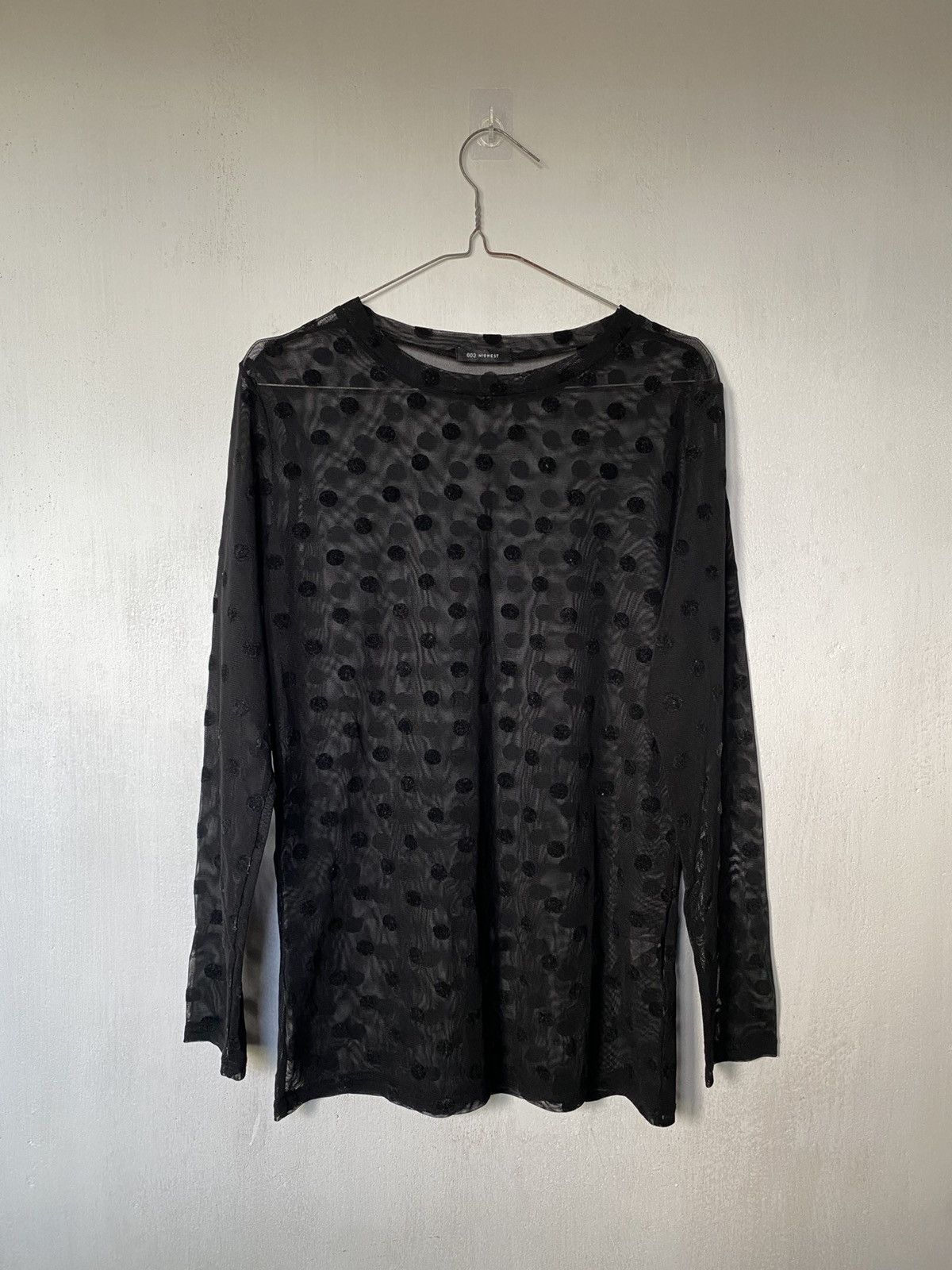 If Six Was Nine × Japanese Brand Midwest Fishnet Mesh Polkadot Longsleeve Size US M / EU 48-50 / 2 - 1 Thumbnail