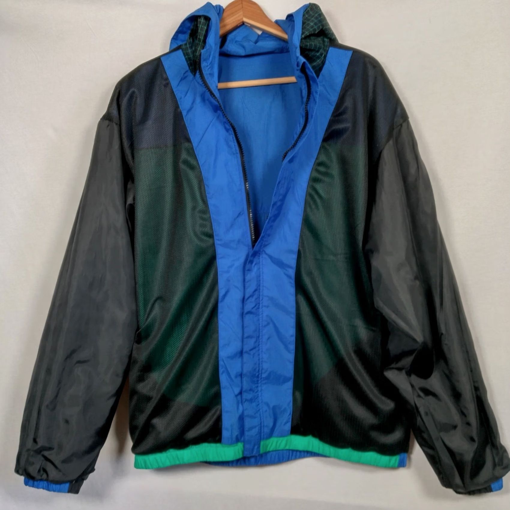 Champion Champion Windbreaker Jacket Men Medium Blue Black Colorblock Retro Full Zip New Size US M / EU 48-50 / 2 - 4 Thumbnail