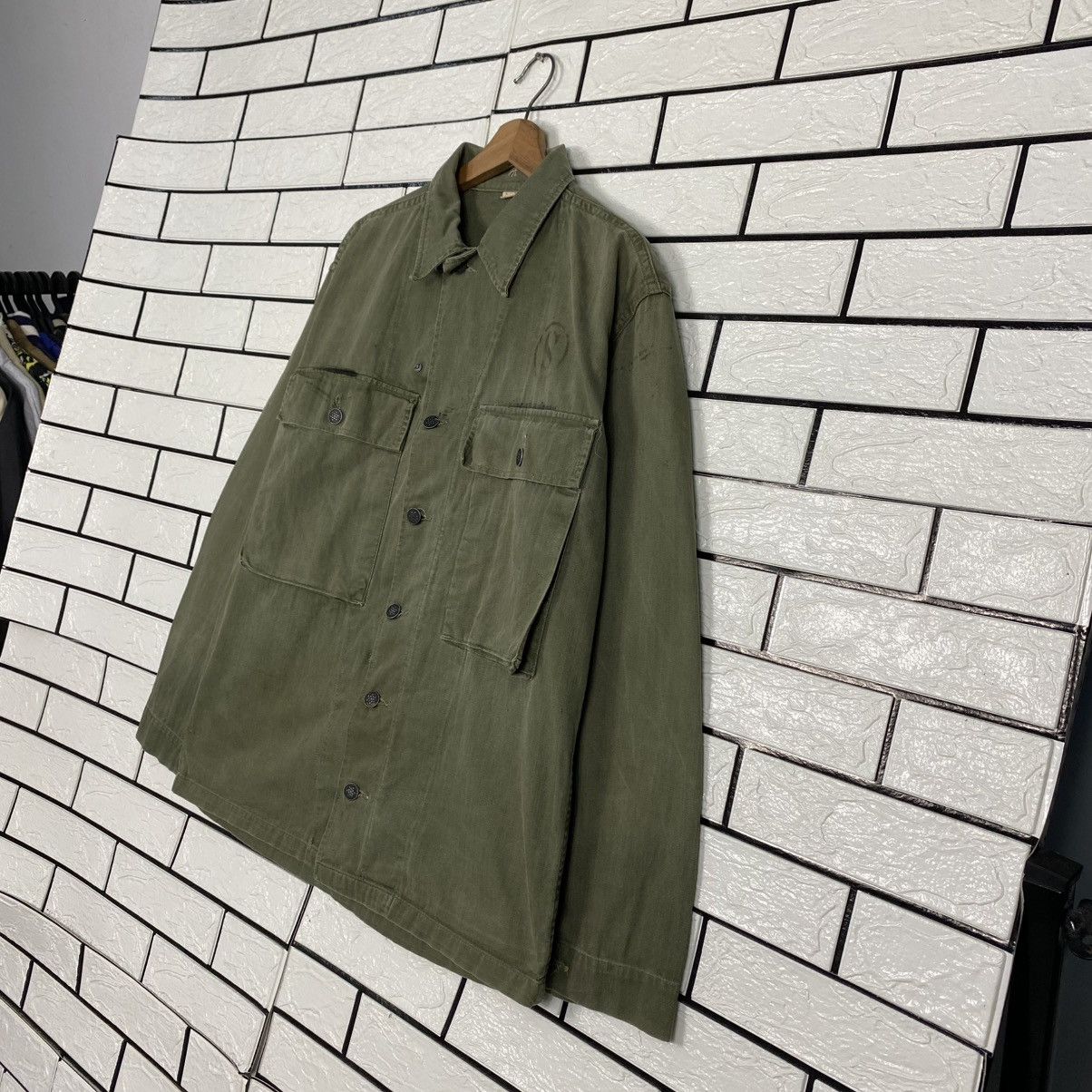 Vintage 🔥TRUE VINTAGE 40’s 13 STARS BUTTON HBT JACKET MILITARY USN Size US M / EU 48-50 / 2 - 2 Thumbnail