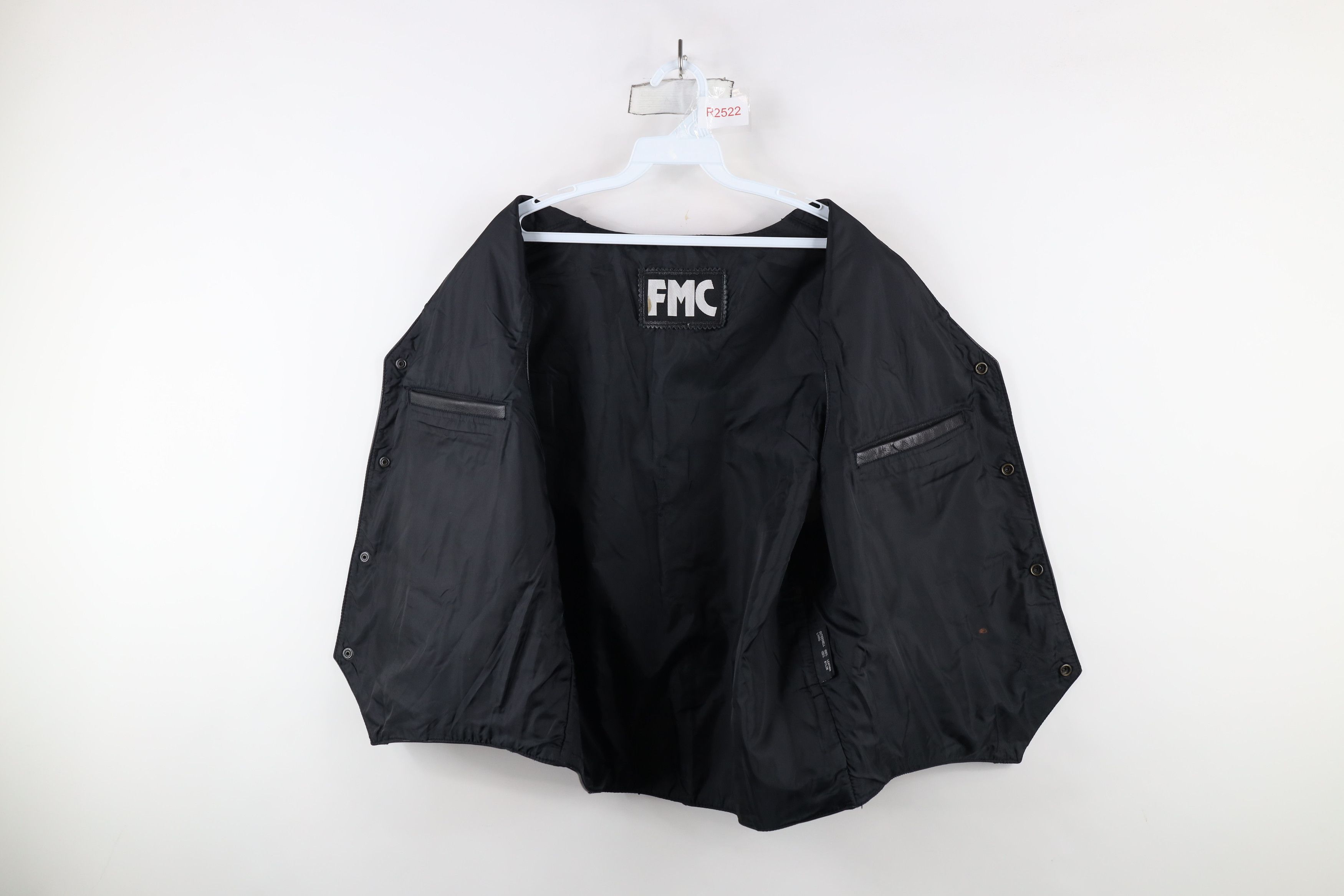 Vintage Vintage 90s Streetwear Leather Motorcycle Vest Jacket Black Size US XL / EU 56 / 4 - 12 Thumbnail